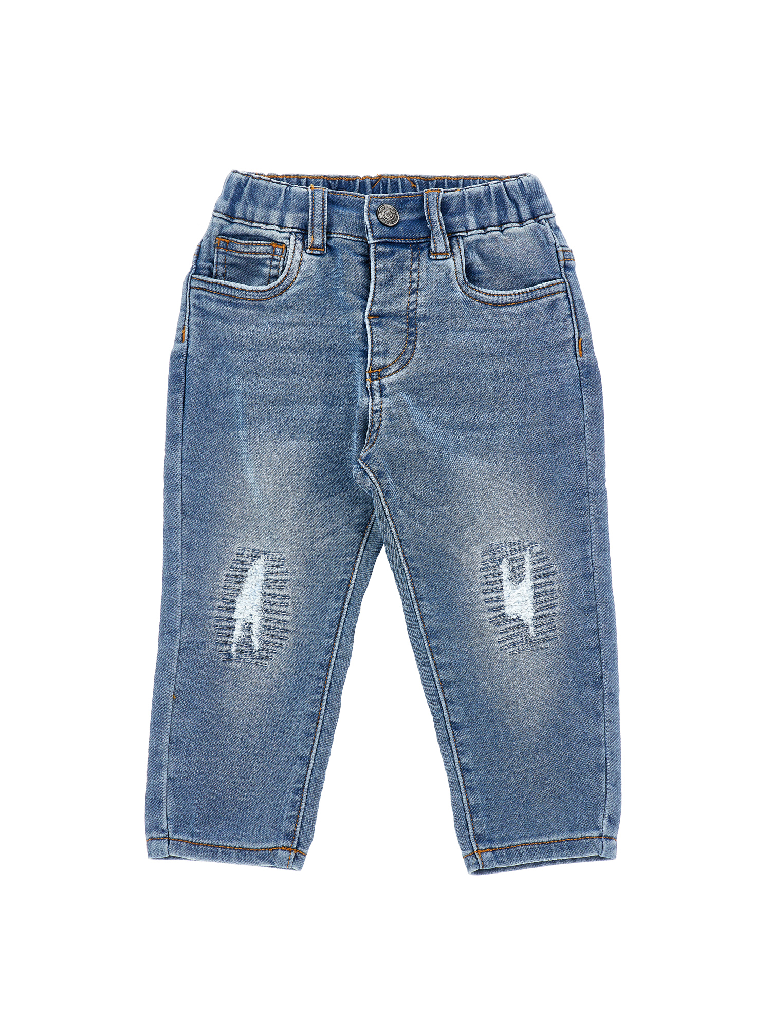 Monnalisa Fleece Trousers Embroidered On The Back In Vintage Blue
