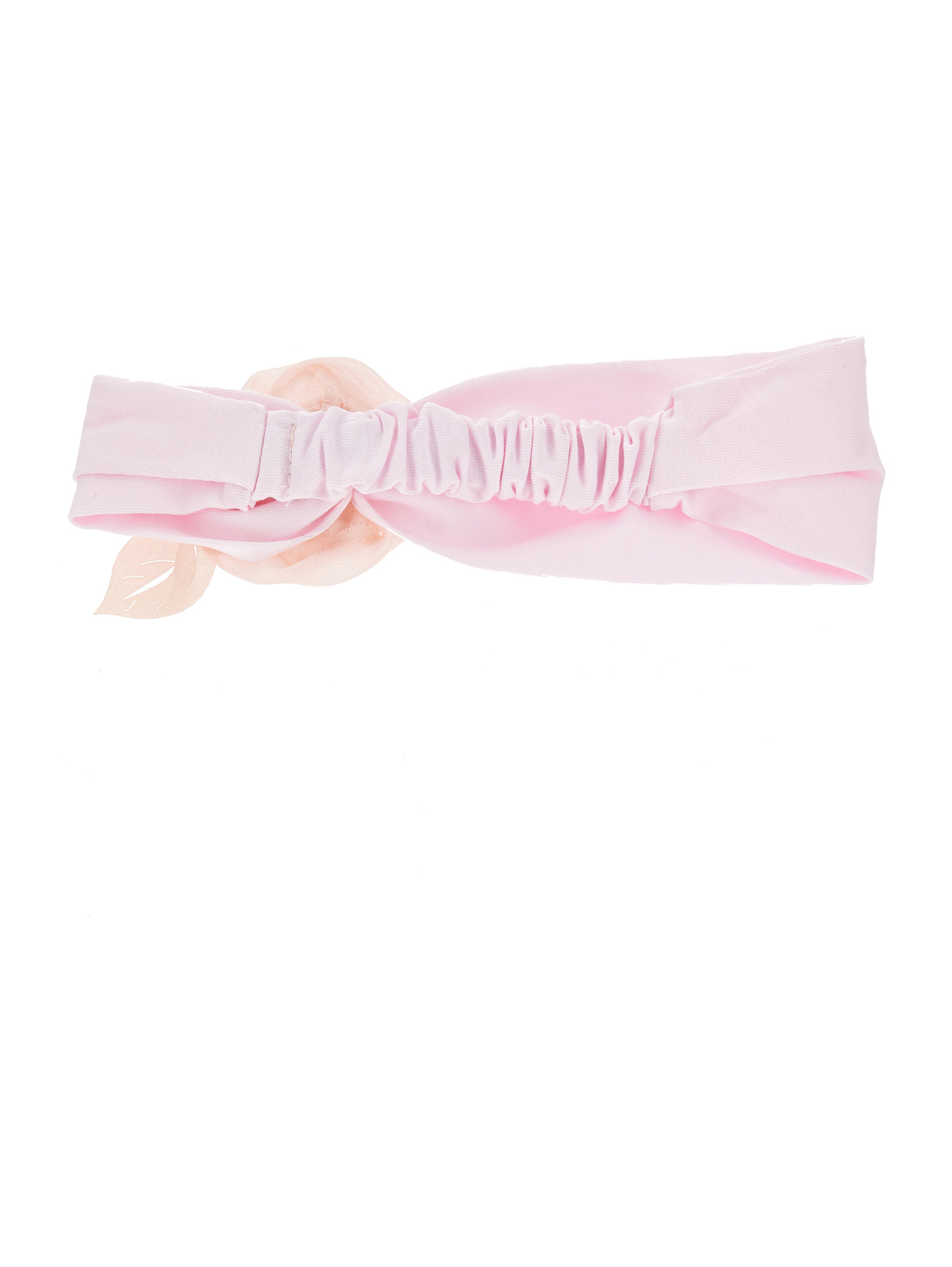Shop Monnalisa Hair Band With Rose In Dusty Pink Rose
