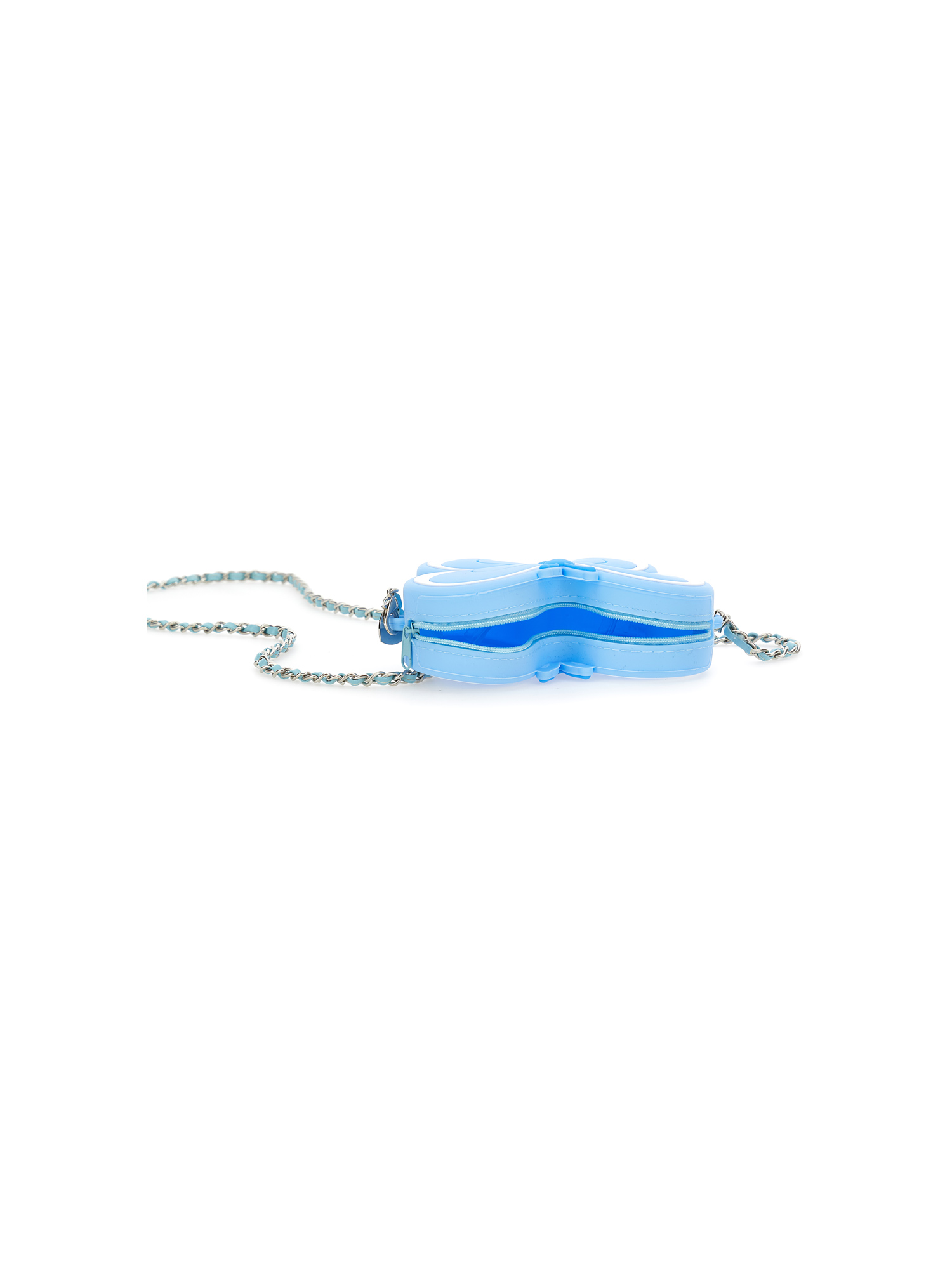 Monnalisa Butterfly Bag With Shoulder Strap In Light Blue