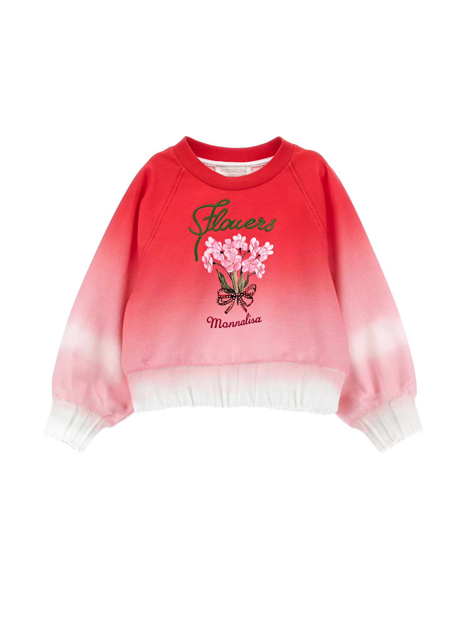 Monnalisa Graduated Sweatshirt In Rosa Fairytale + Cream