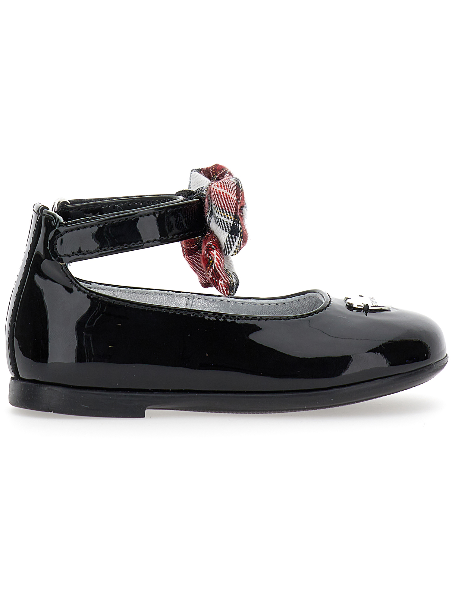 Monnalisa Patent Leather Ballet Flats With Bow In Black