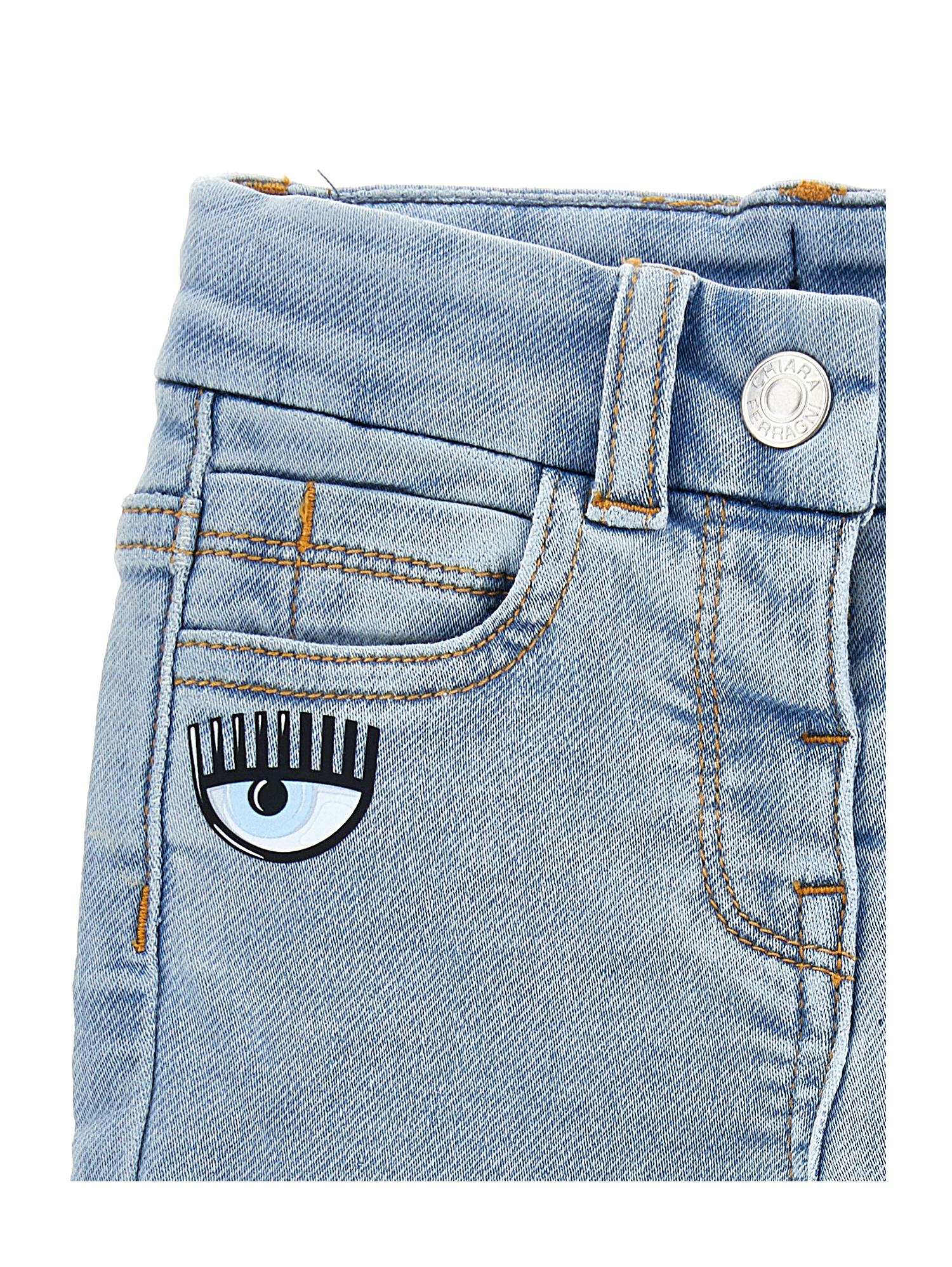 Shop Chiara Ferragni Eyelike Jeans In Stone Bleach