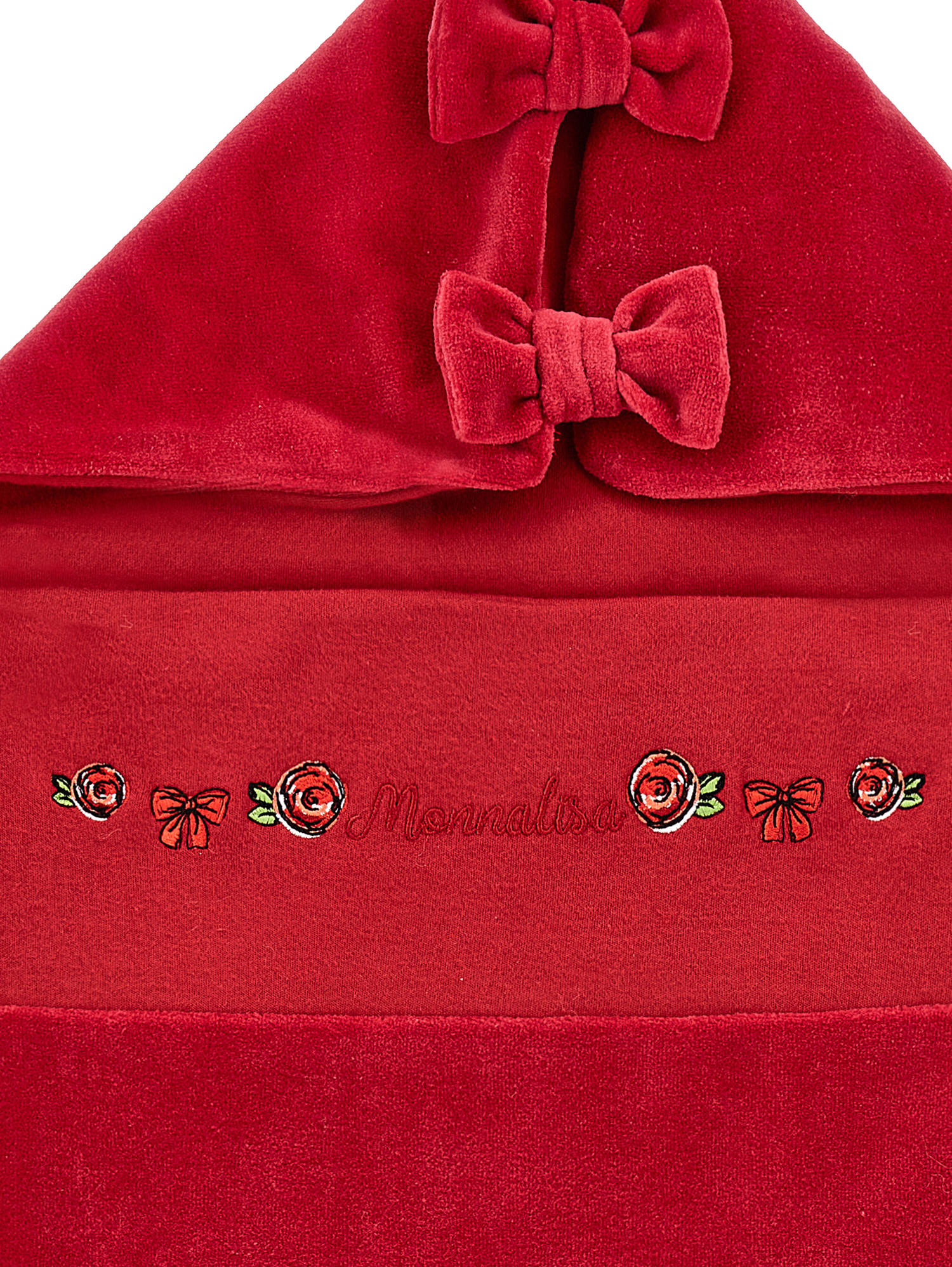 Shop Monnalisa Chenille Sleeping Bag In Red + Cream