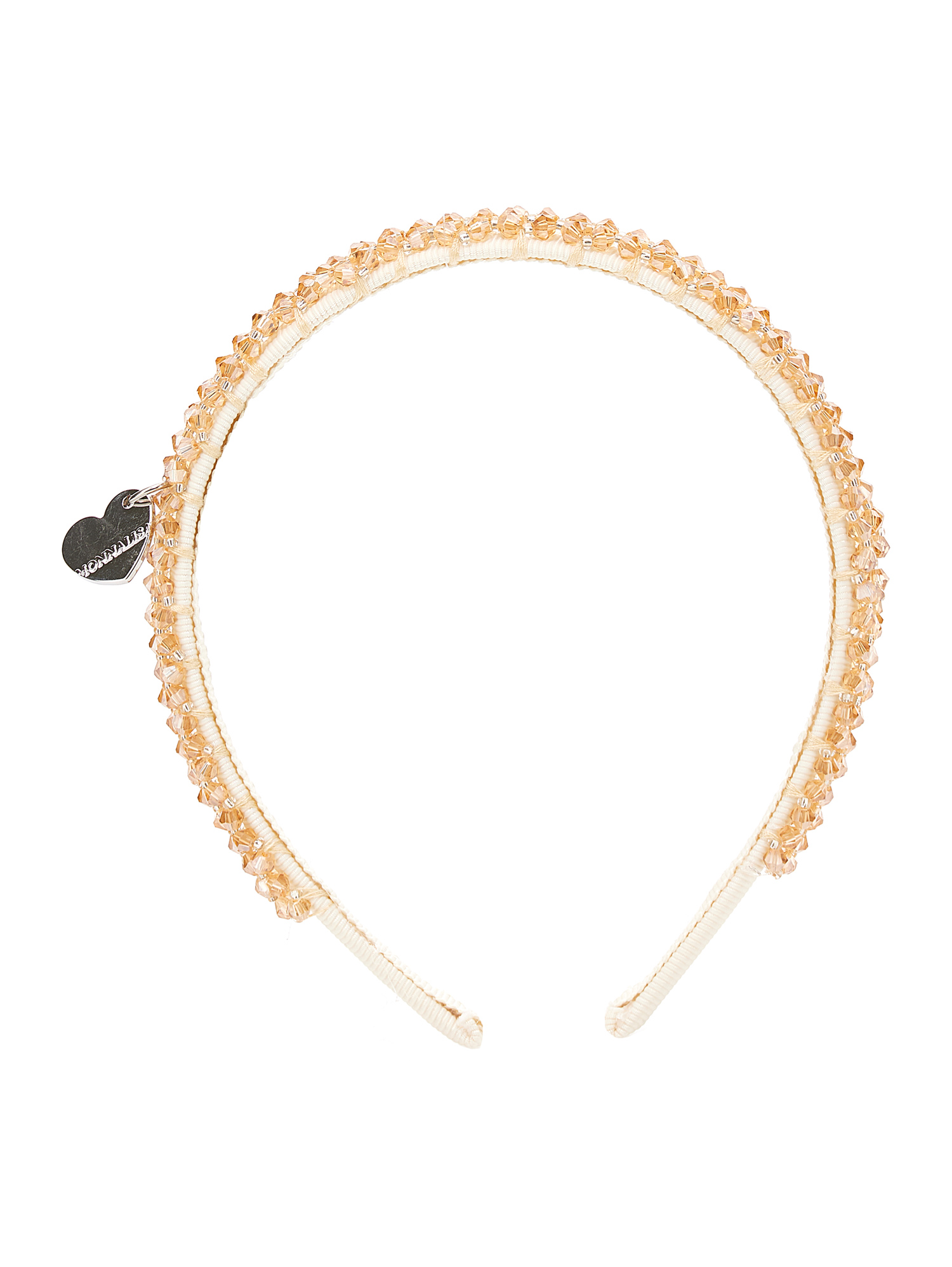 Monnalisa Hairband With Beads In Beige
