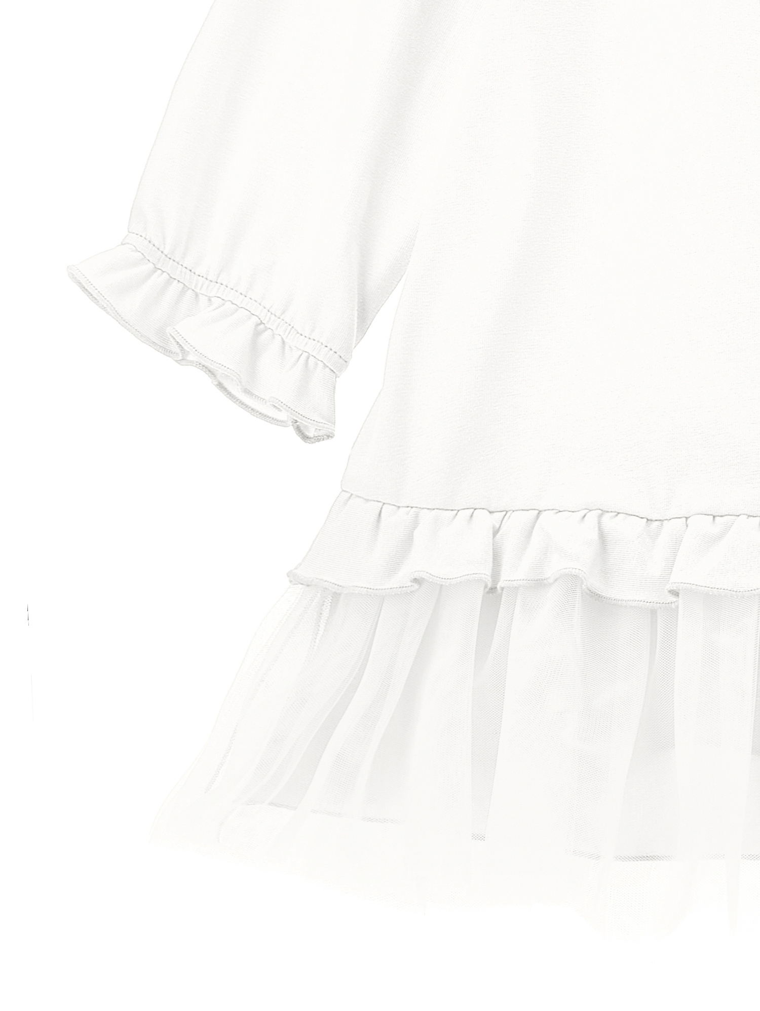 Monnalisa Low-waisted Jersey Dress In Cream