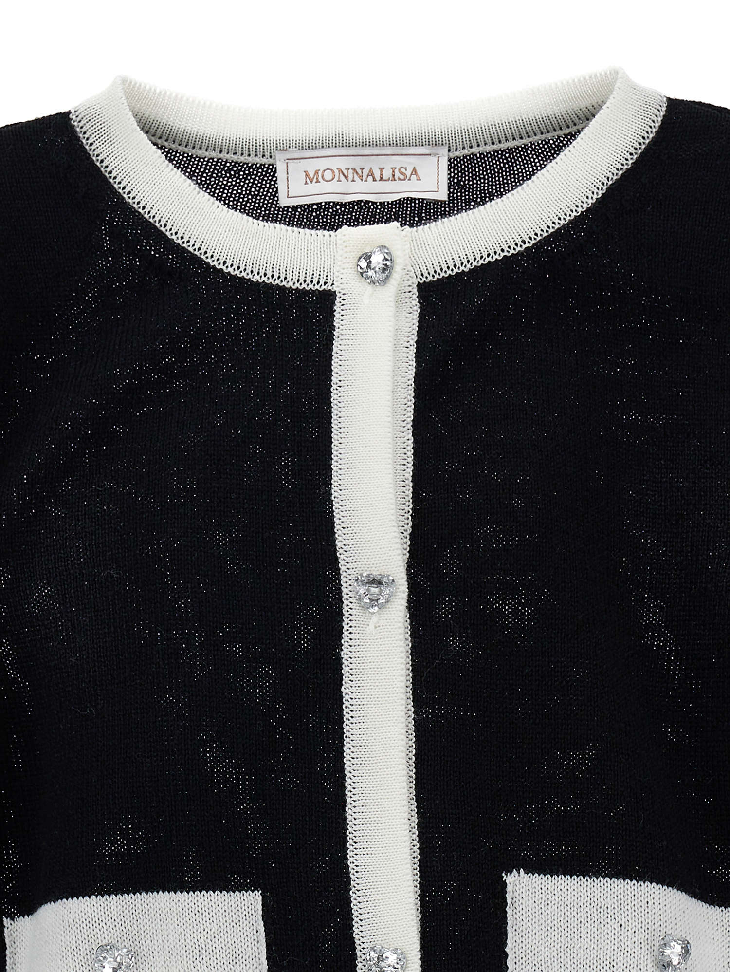 Monnalisa Girls Black Wool Cardigan In Black