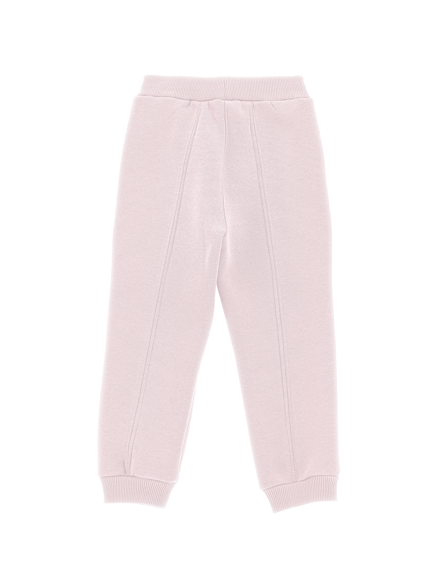 Monnalisa Heavyweight Fleece Joggers With Rhinestones In Onion Couture