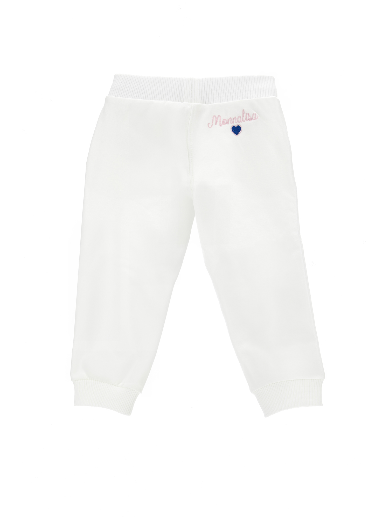 Monnalisa Stretch Fleece Joggers In Cream