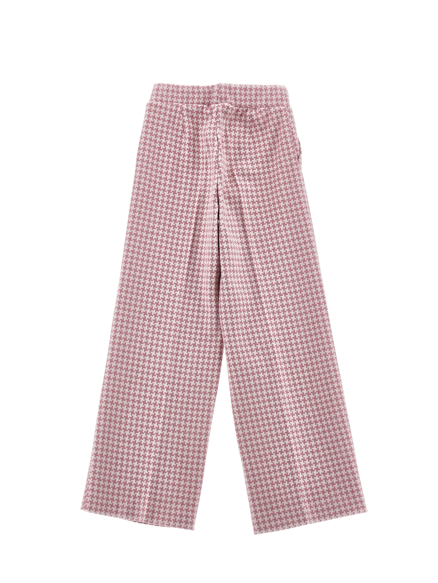 Monnalisa Knit Palazzo Trousers In Cream