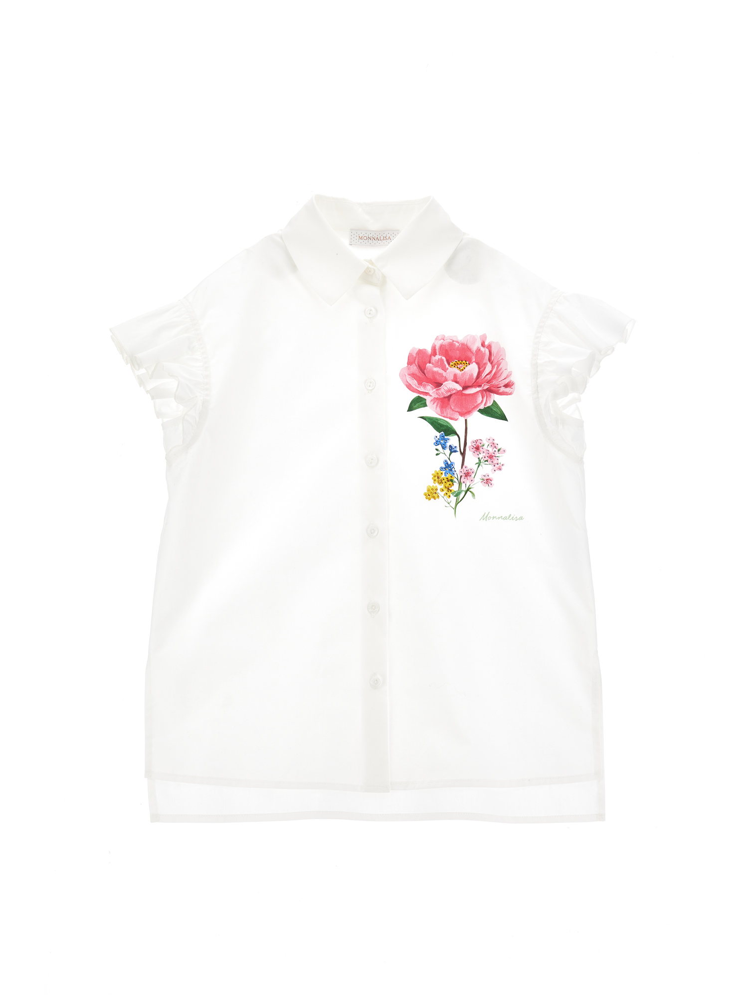 Monnalisa Camicia popeline con rosa con glitter