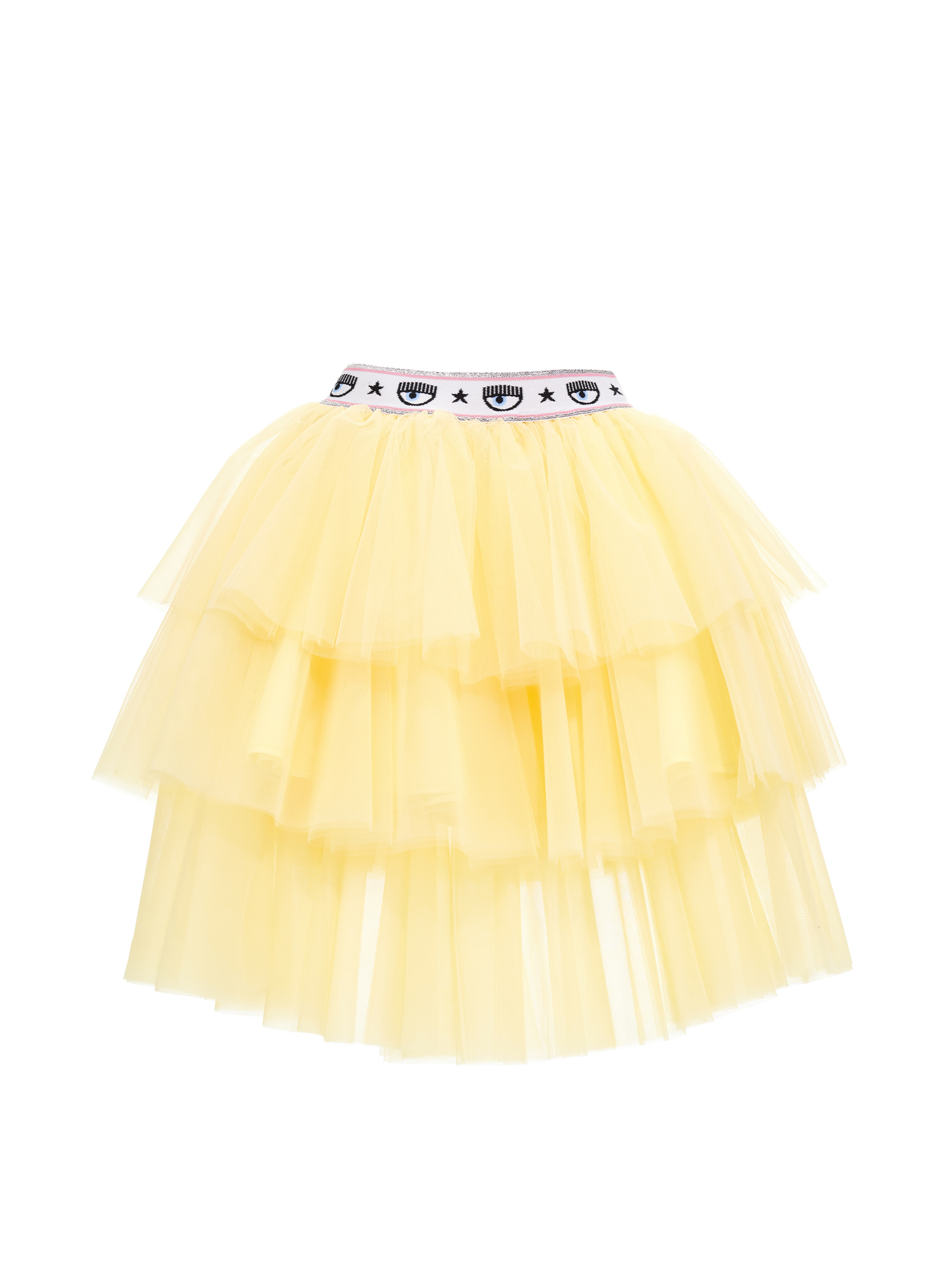 Shop Chiara Ferragni Maxilogomania Tulle Skirt In Wax Yellow