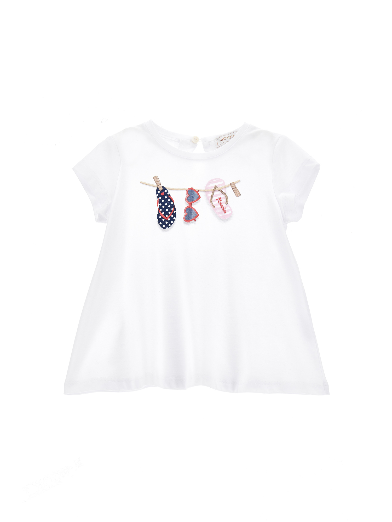 Monnalisa Babies'   Maxi T-shirt With Accessories Print In White