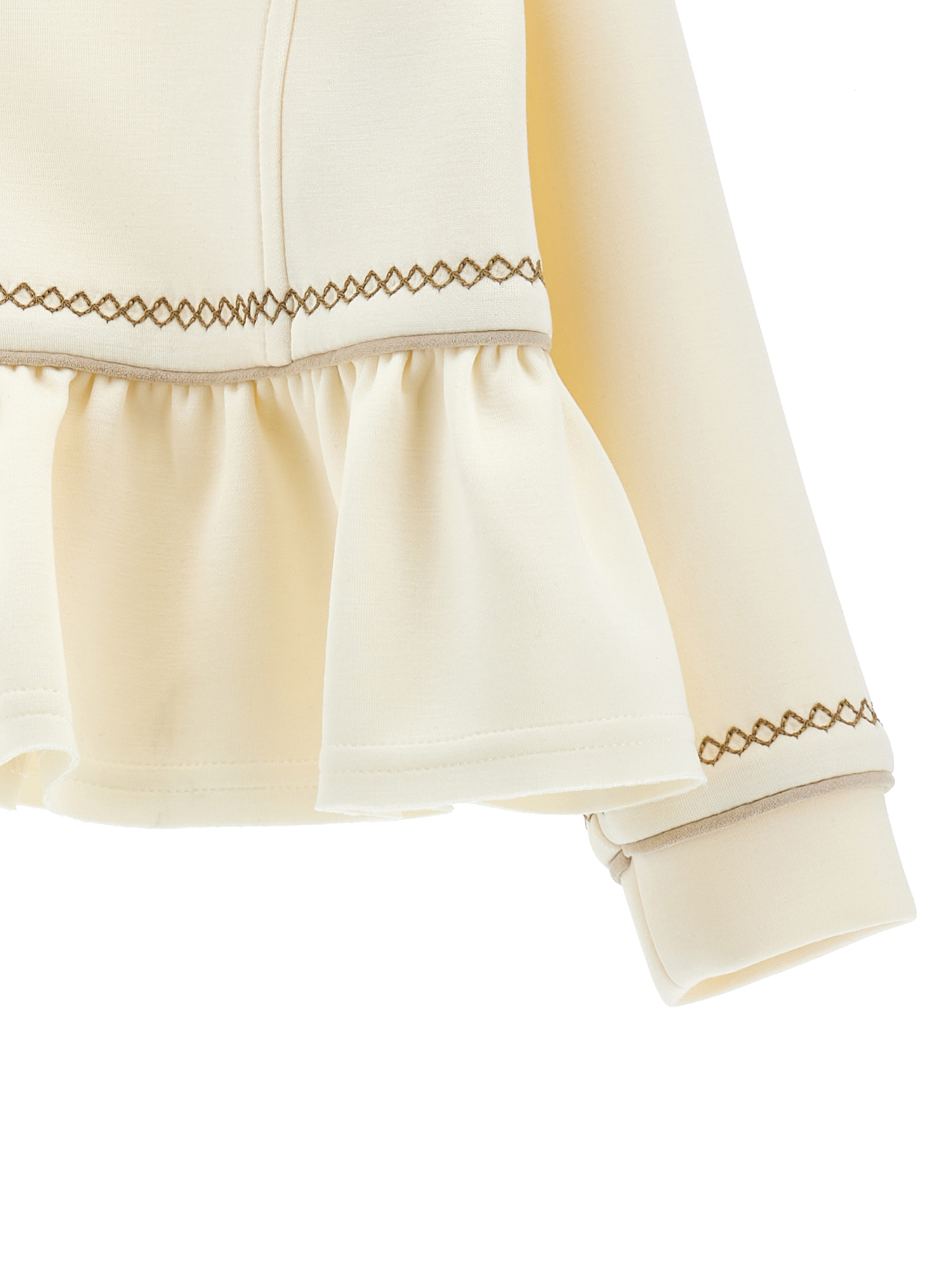 Monnalisa Zip-up Bomber Jacket In Neutral