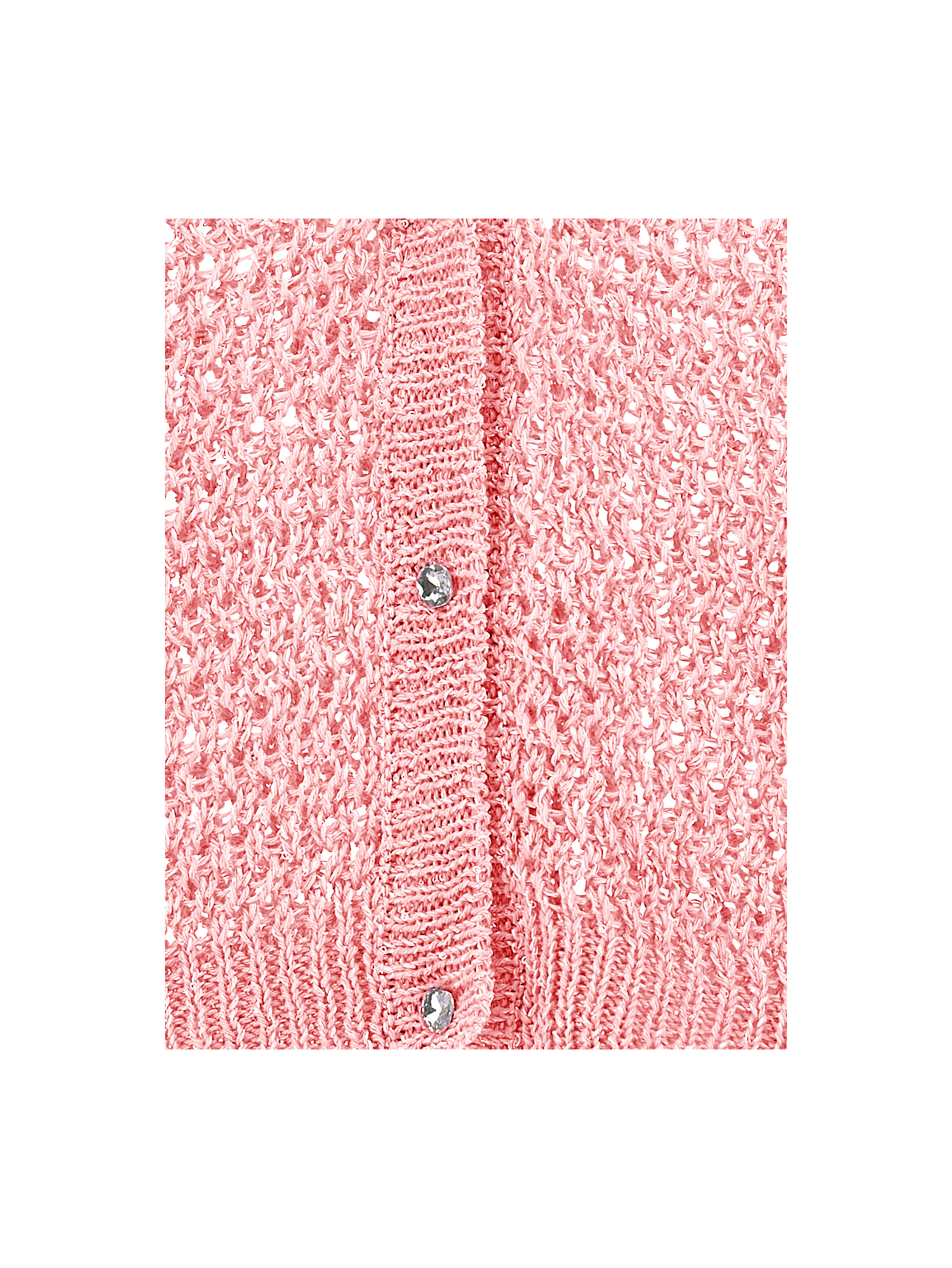 Monnalisa Openwork Sequin Cardigan In Rosa Fairy Tale
