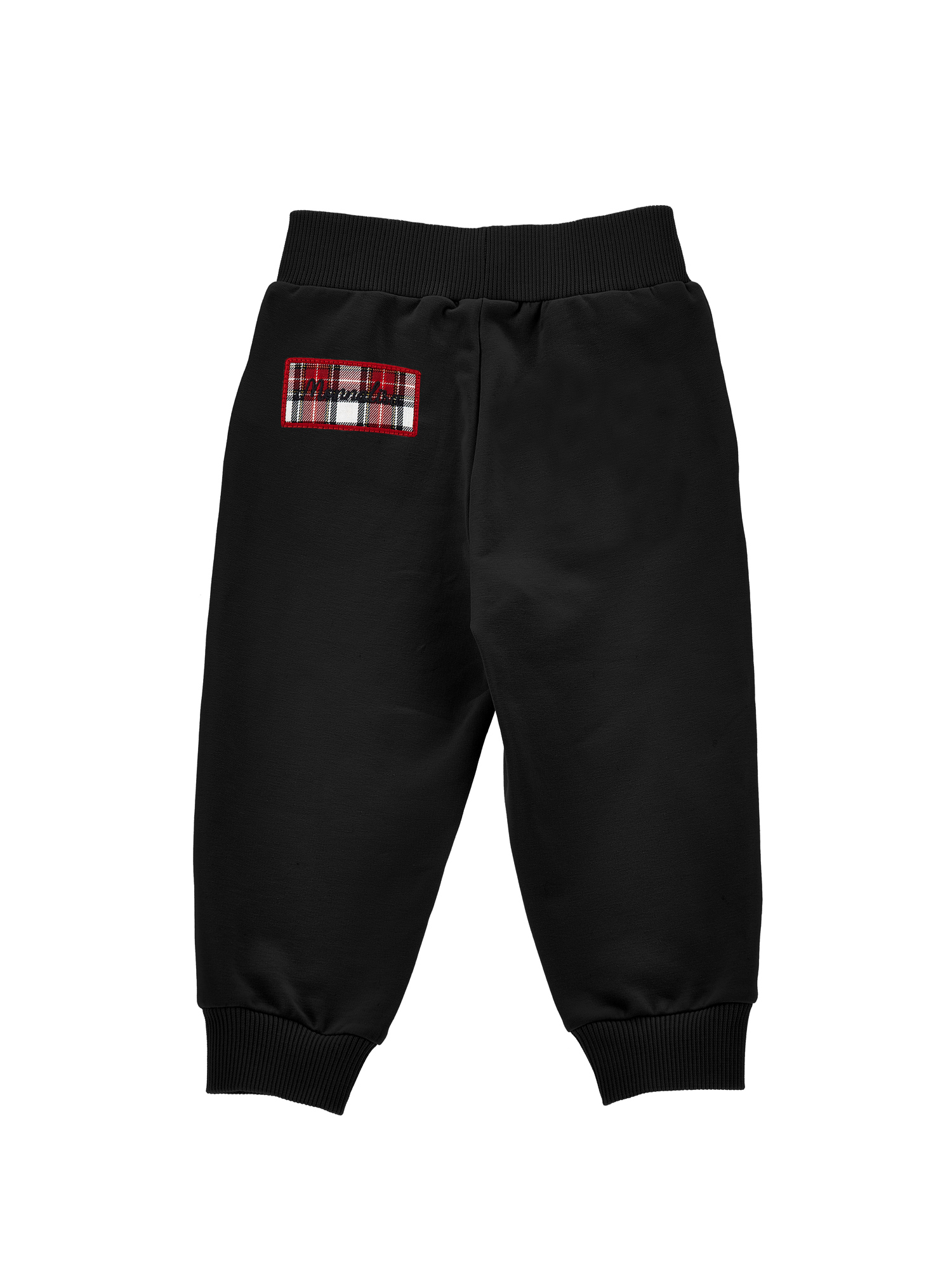 Monnalisa Heart Fleece Joggers In Black