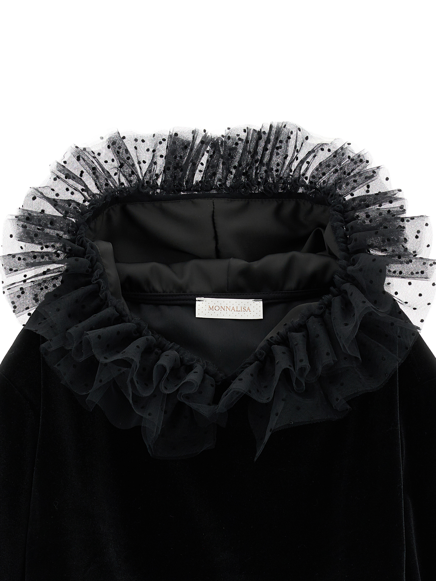 Shop Monnalisa Chenille Sweatshirt With Tulle Hood In Black