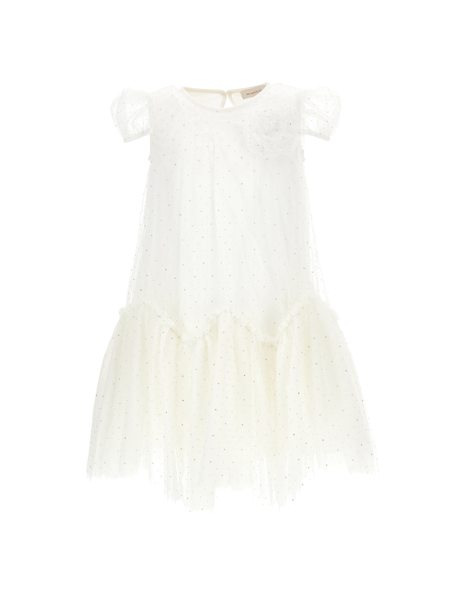 Monnalisa Abito tulle con balze a guglia