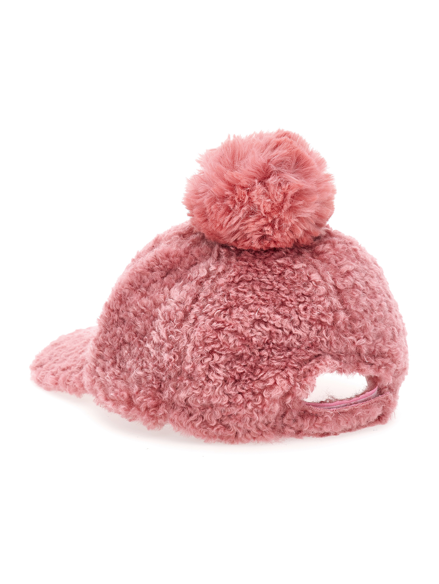 Monnalisa Plush Baseball Cap In Blush Pink