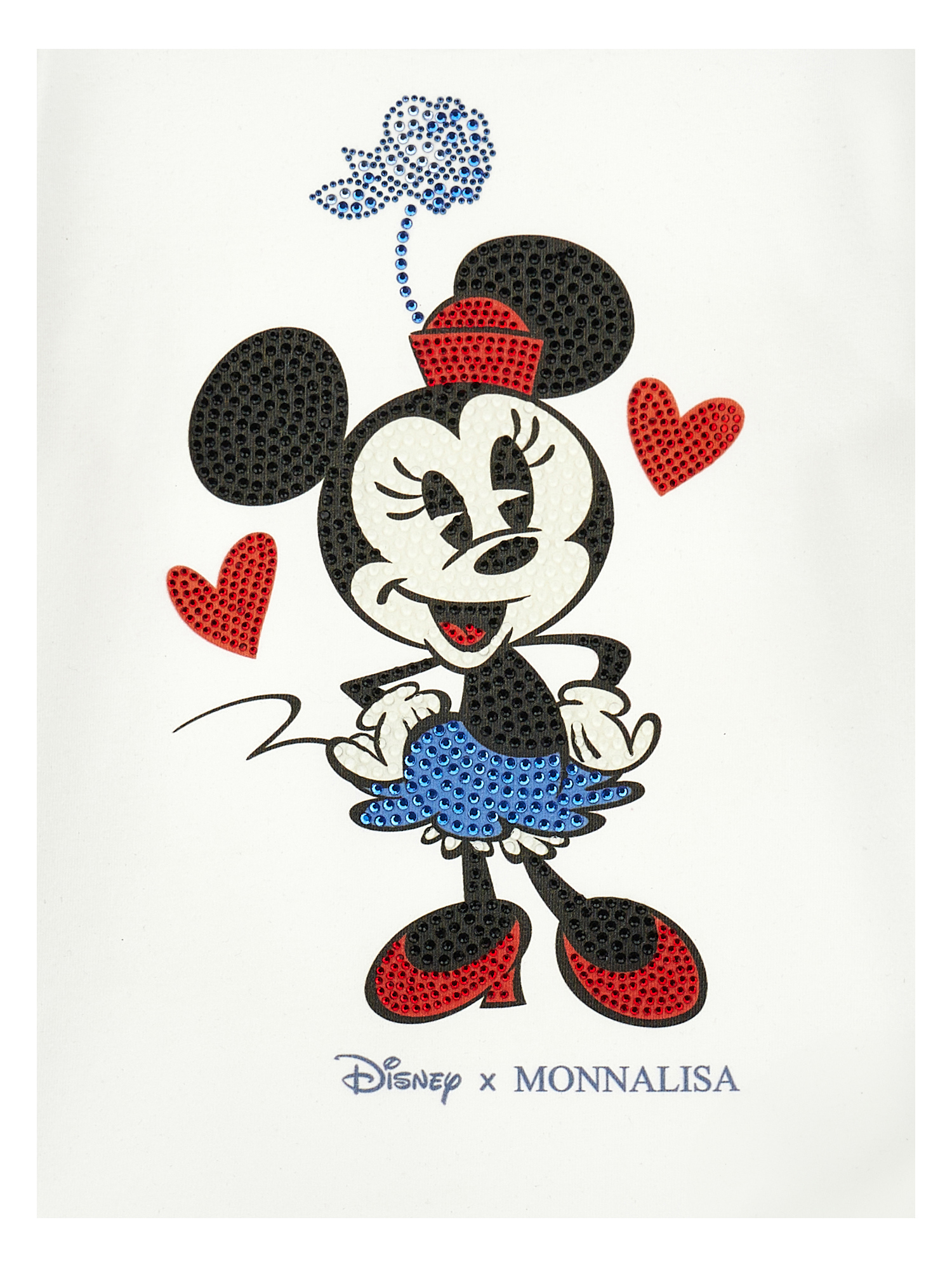 Monnalisa X Disney Minnie Mouse Graphic Long-sleeve Top In White