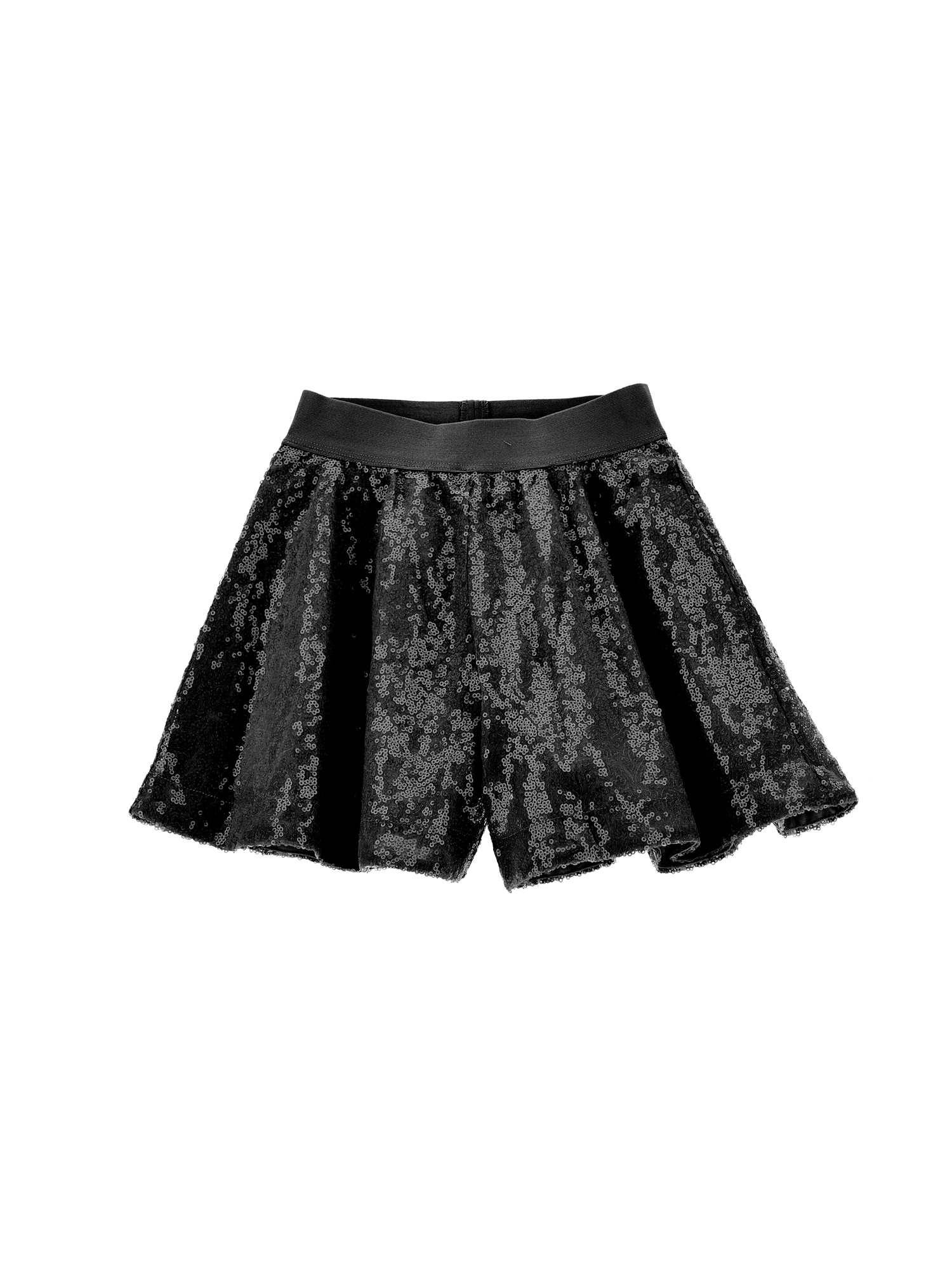 Monnalisa Kids'   Sequinned Godet-fit Shorts In Black