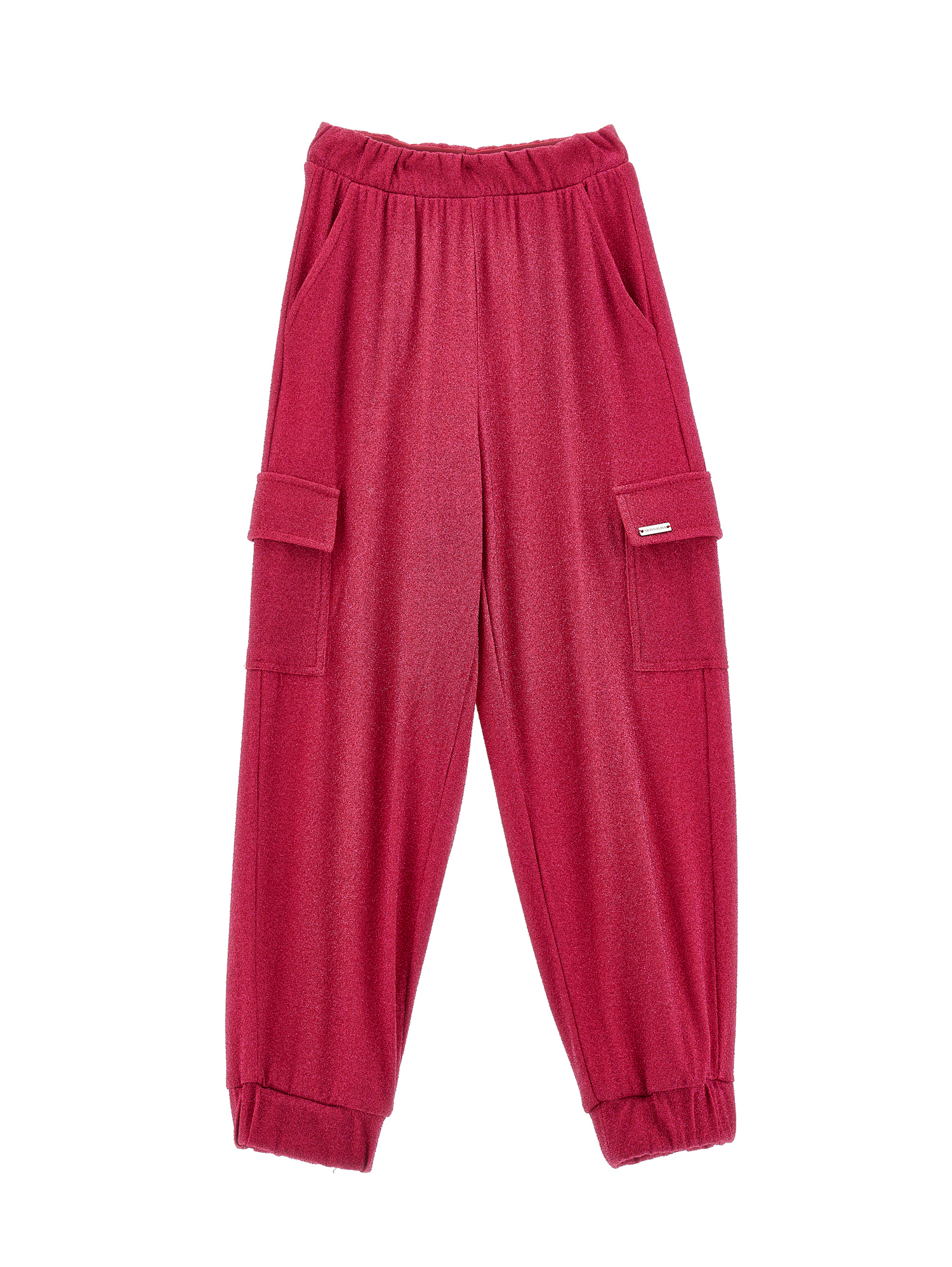 Monnalisa Glitter Cargo Joggers In Fuchsia