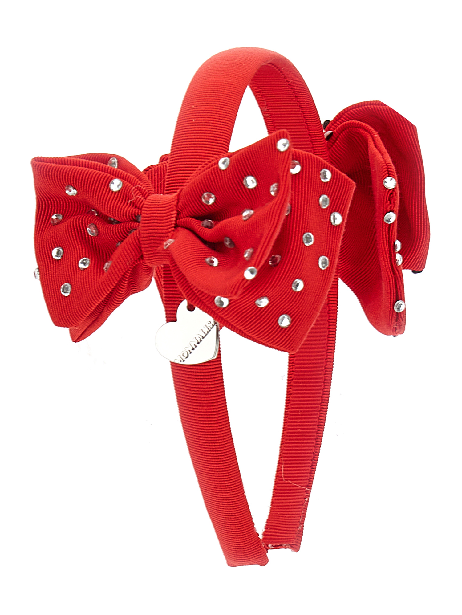 Shop Monnalisa Double Bow Hairband In Red