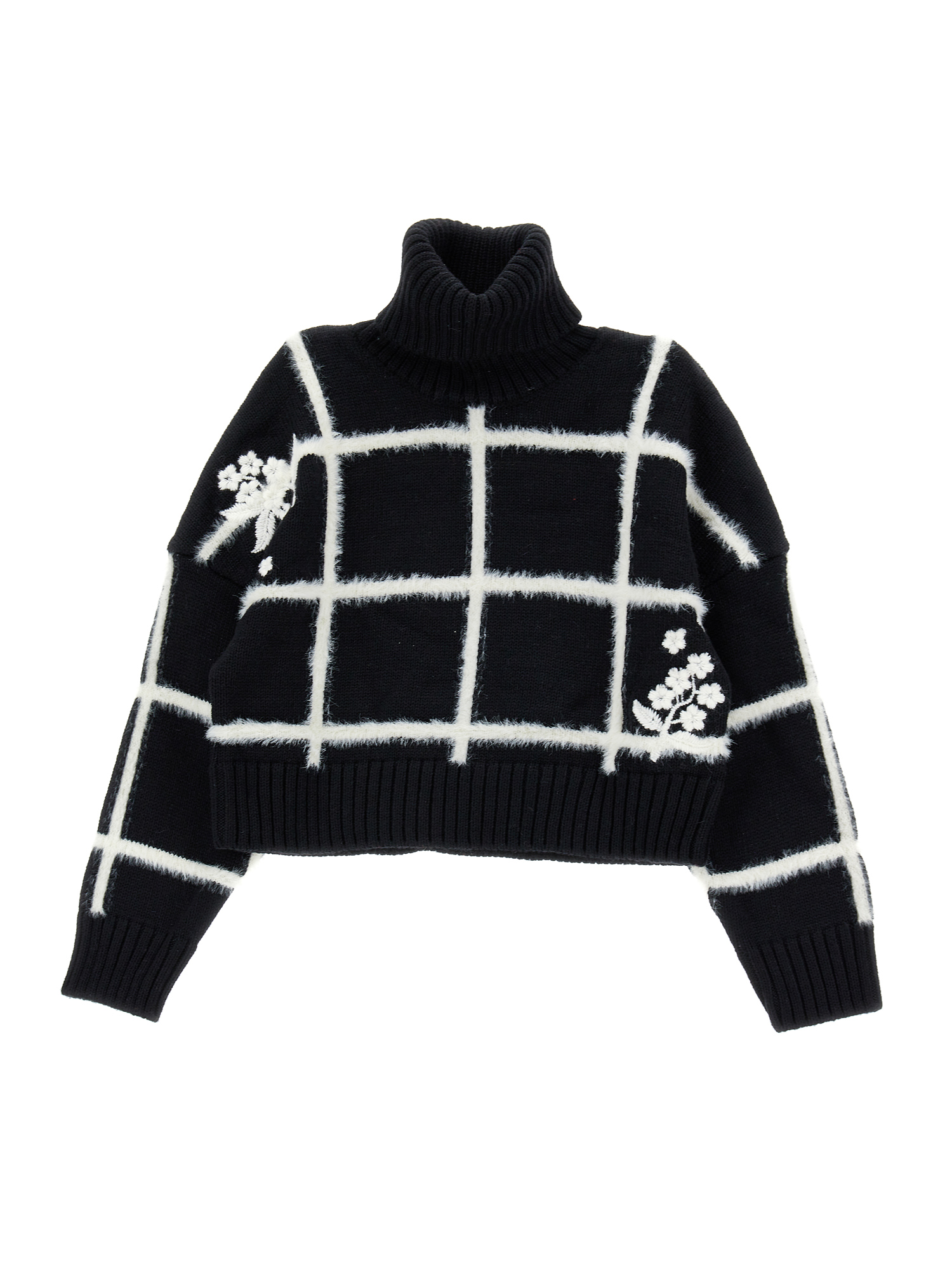 Monnalisa Windowed Knitted Sweater In Black