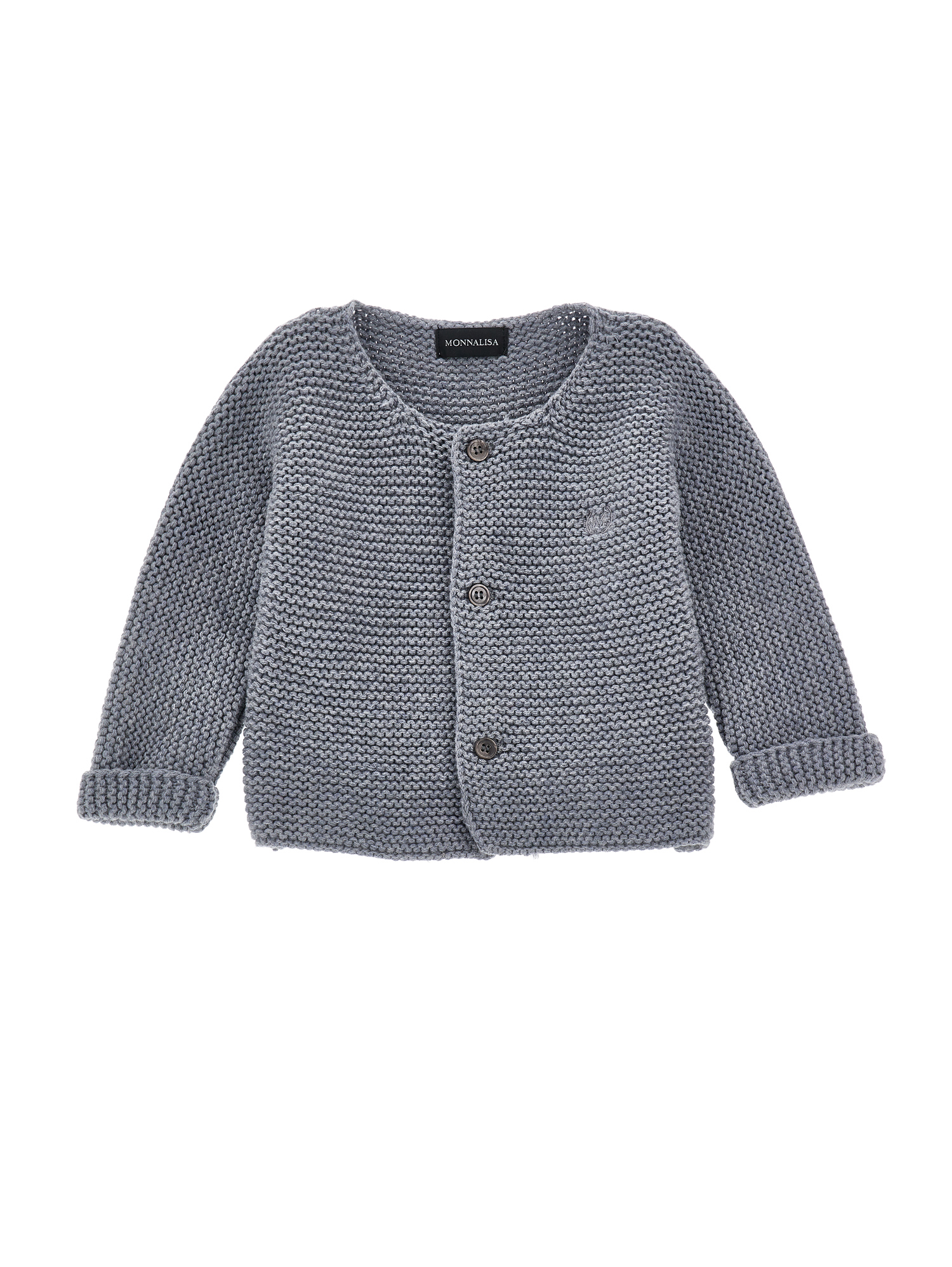Monnalisa Knitted Cardigan In Grey