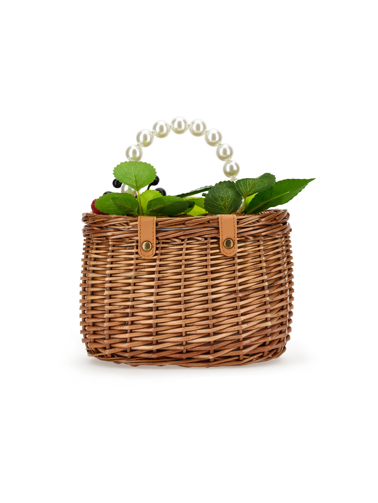Monnalisa Wicker Trunk Bag In Beige