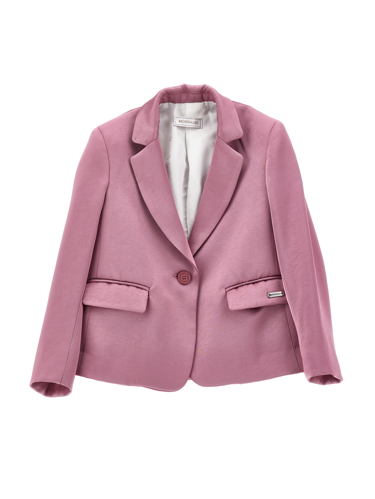 Monnalisa Satin-lined Jacket In Blush Pink