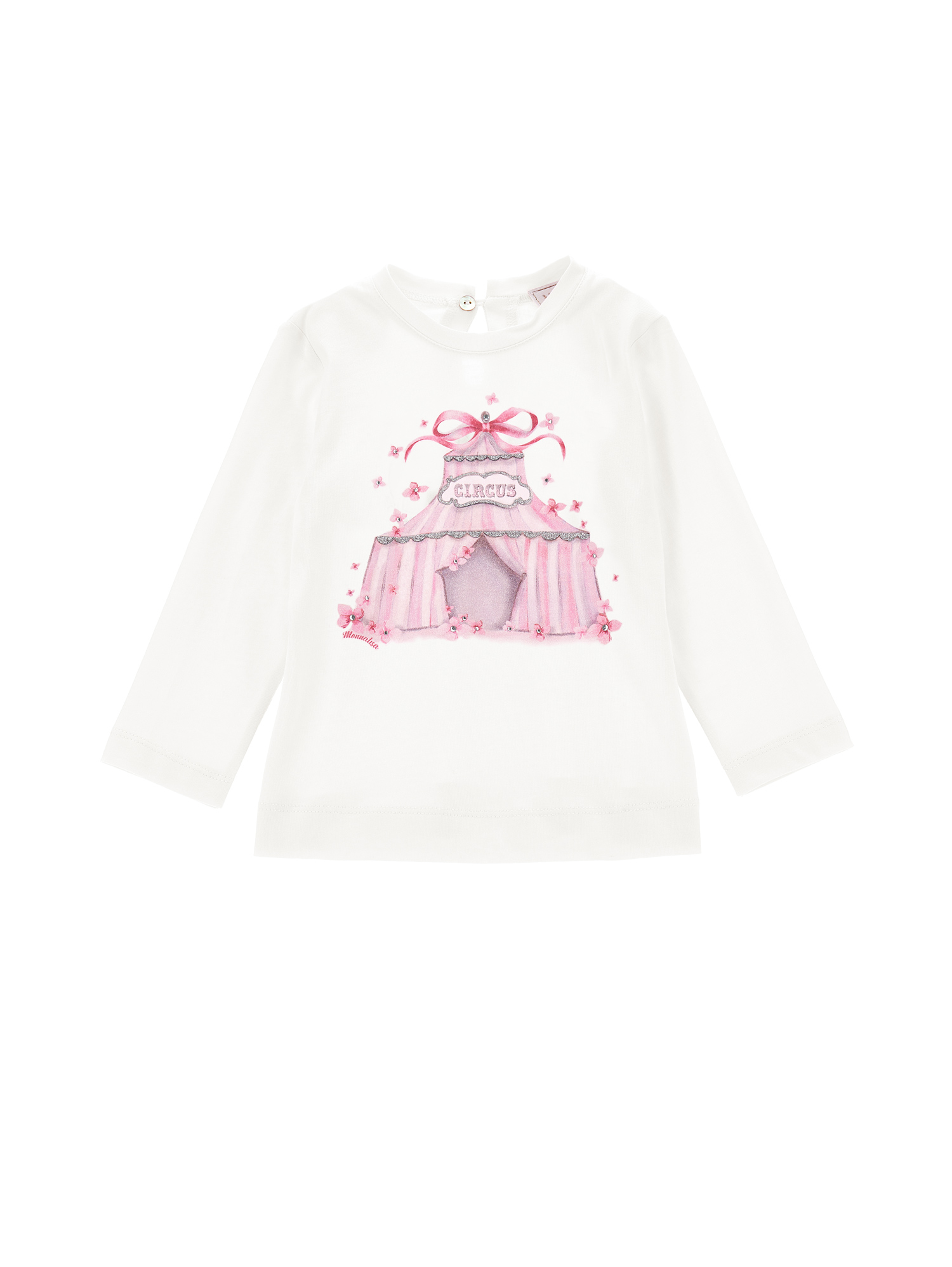 Monnalisa T-shirt jersey cotone con strass