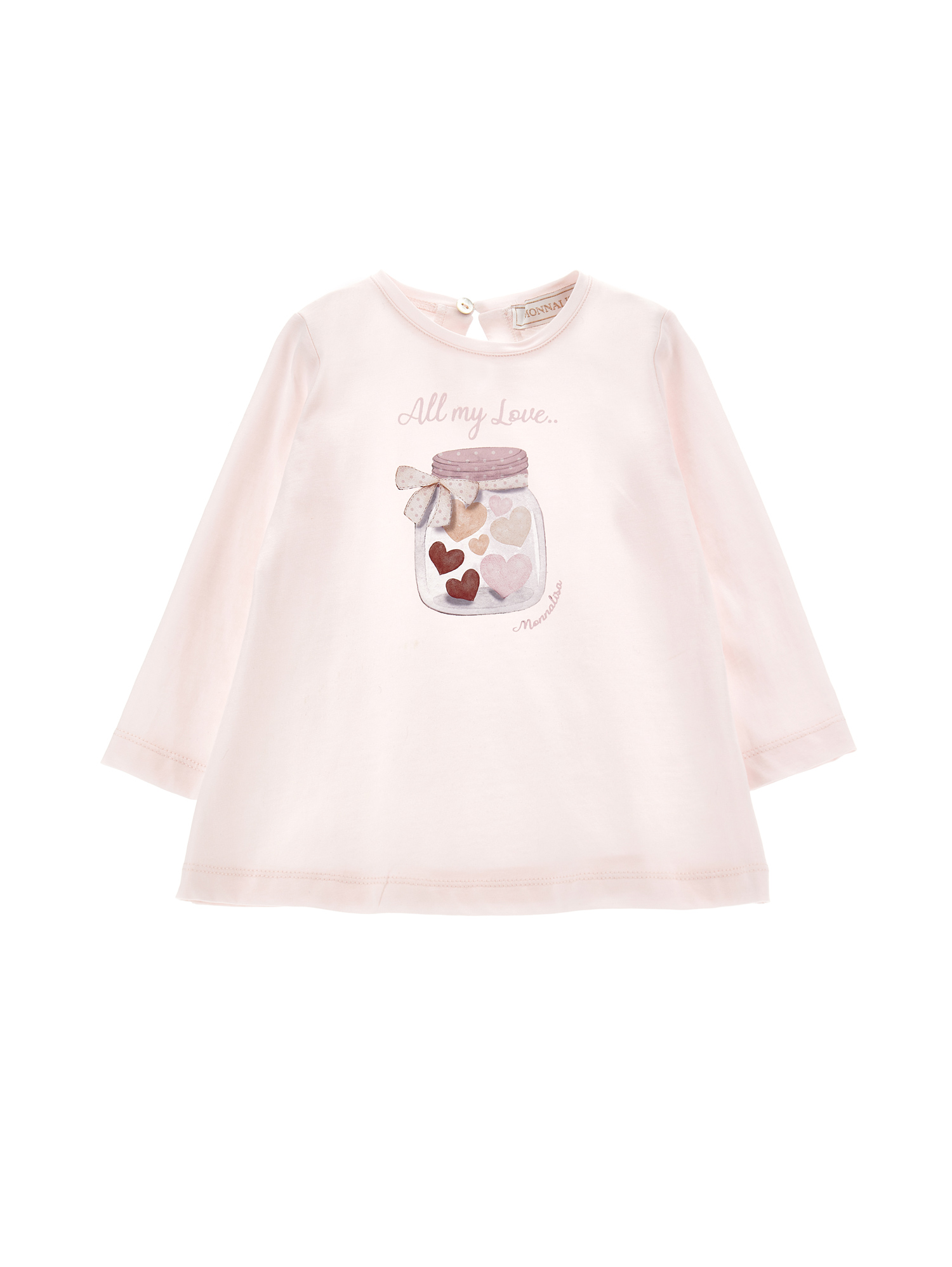 Monnalisa Hearts In A Jar Print Jersey T-shirt In Light Pink