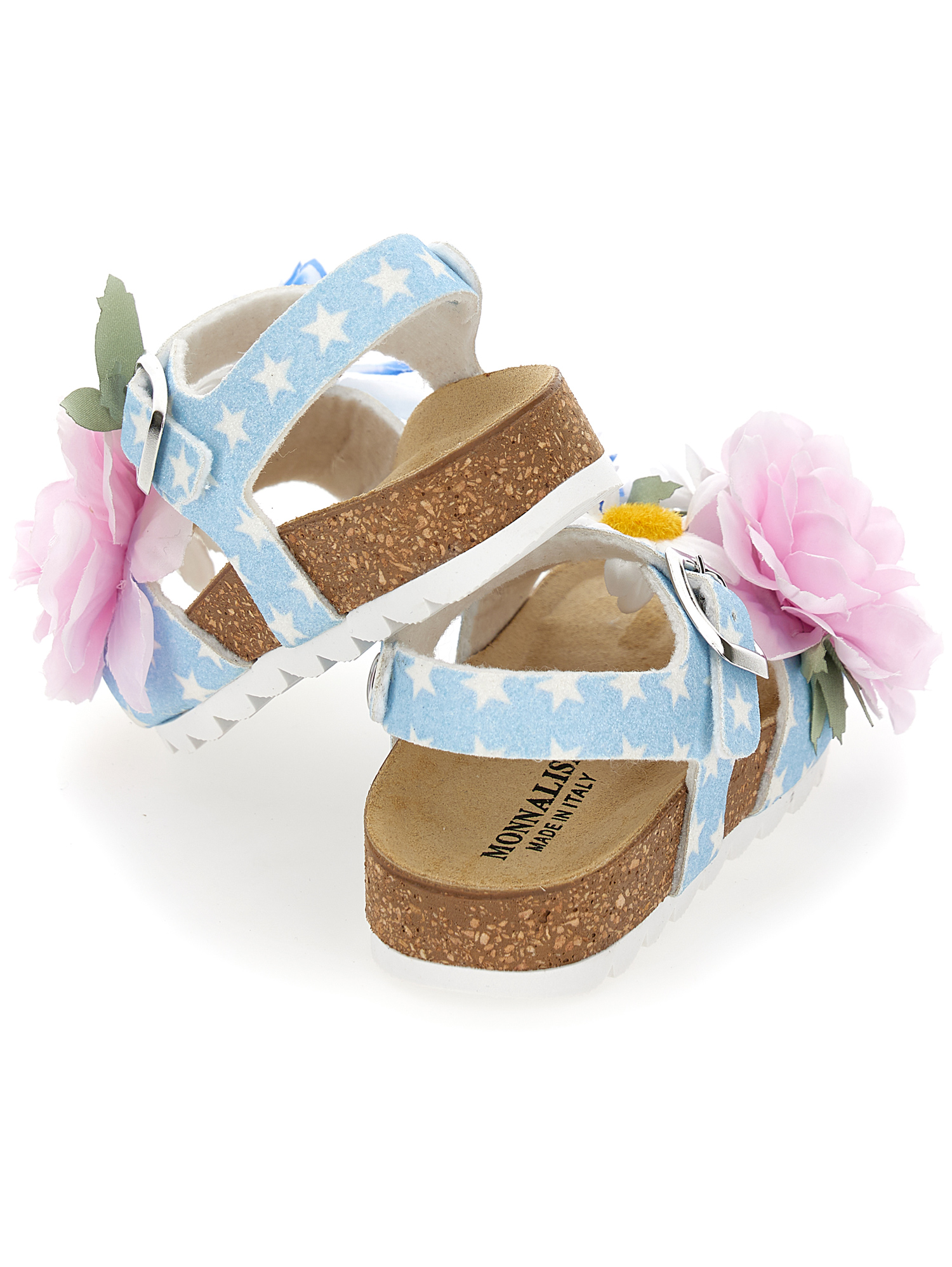 MONNALISA MONNALISA  SANDALS WITH APPLIQUÉD FLOWERS 