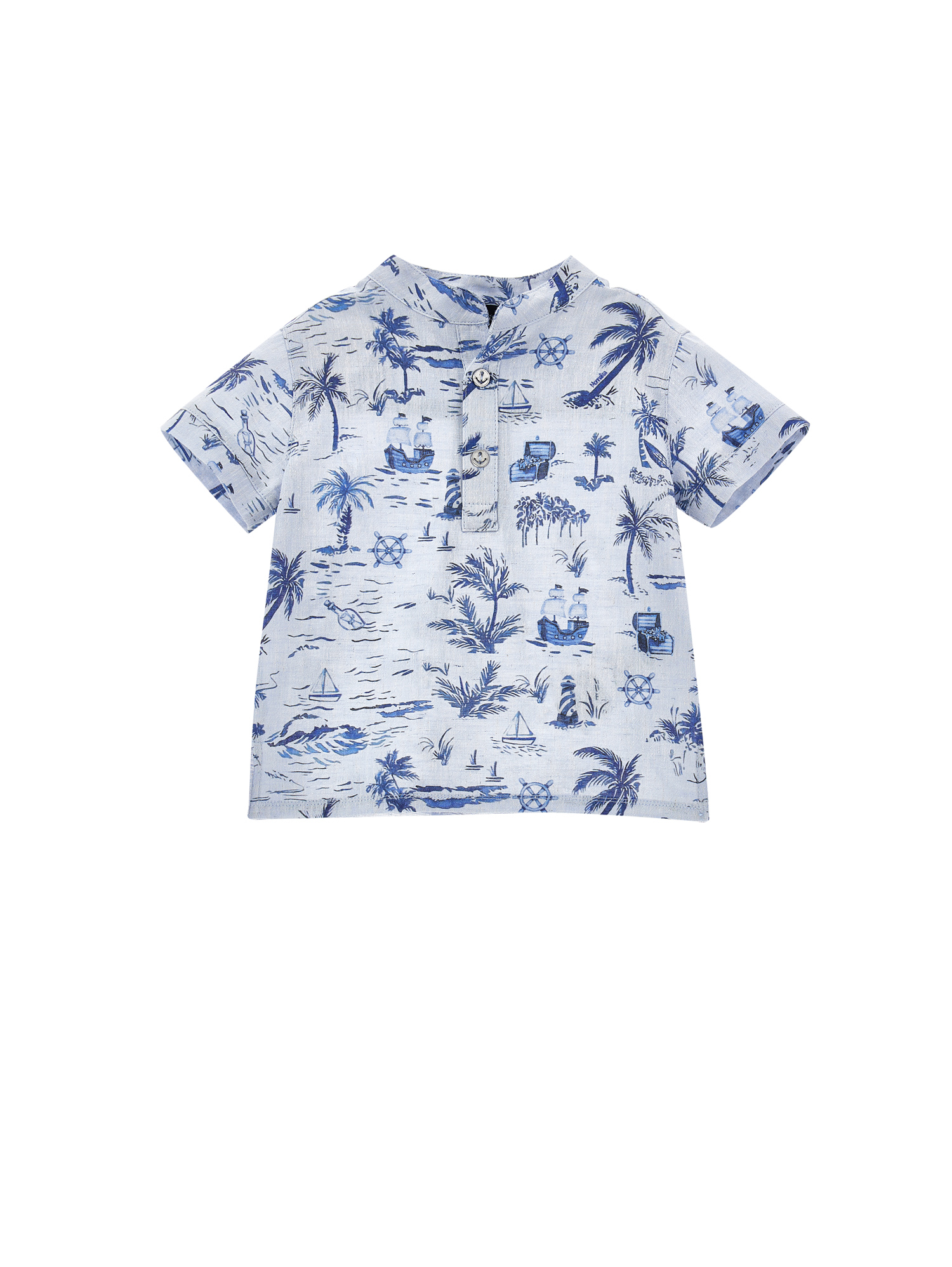 Monnalisa Camicia stampa marine tela