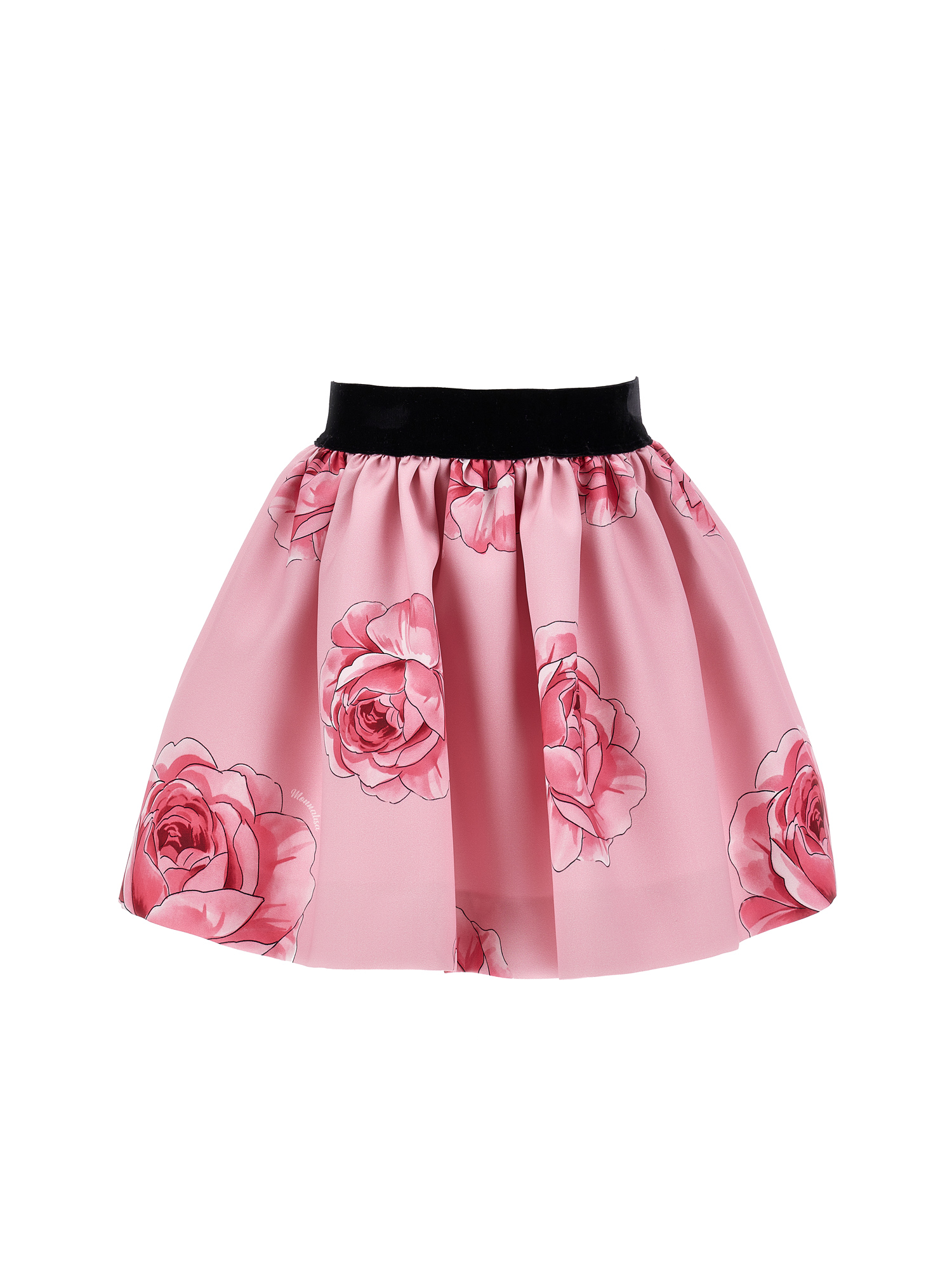 Monnalisa Pink Mikado Skirt In Rosa Fairy Tale