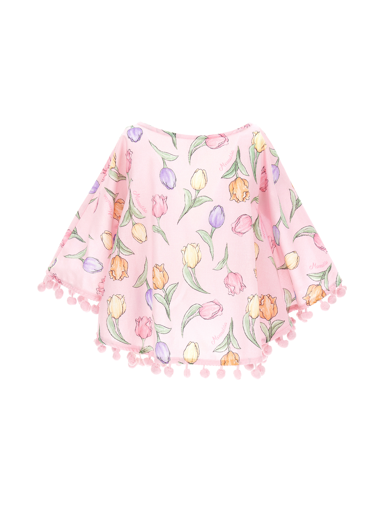 Monnalisa Kids'   Muslin Poncho Cover-up In Rosa Fairy Tale