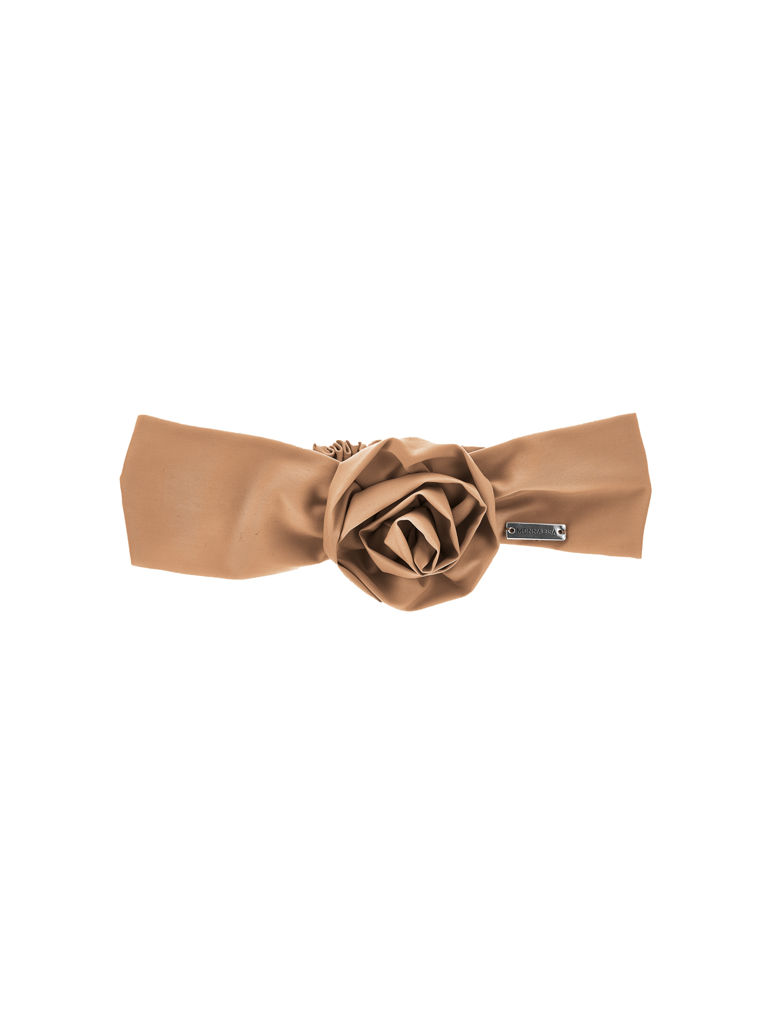 Monnalisa Hair Band With Rose In Caramel