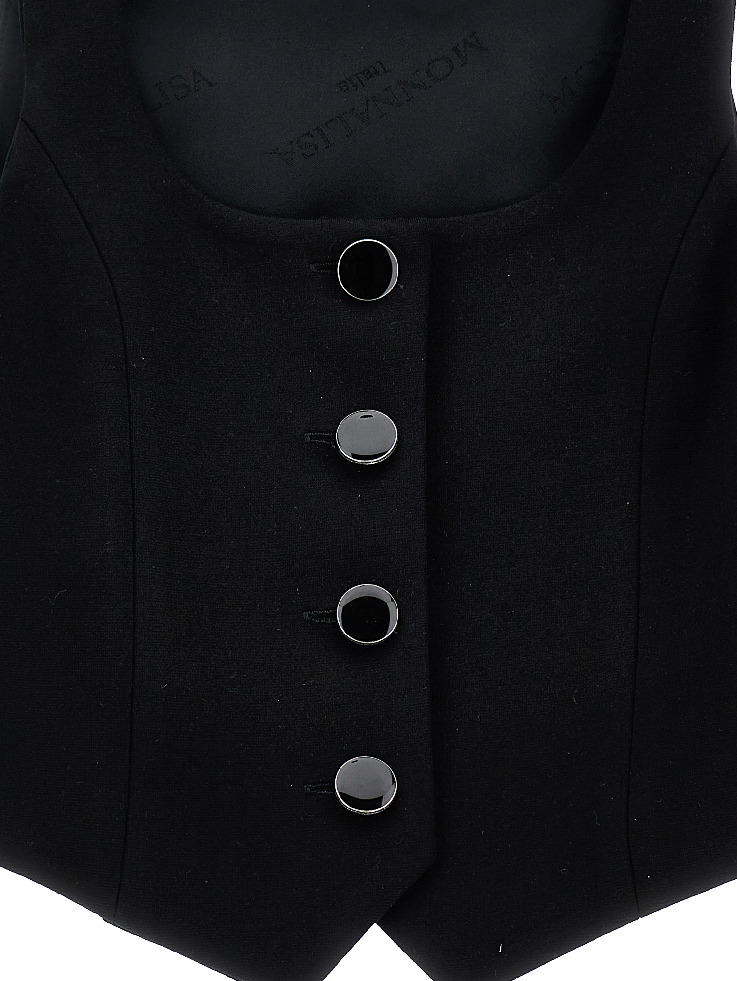Monnalisa Milano Stitch Waistcoat In Black