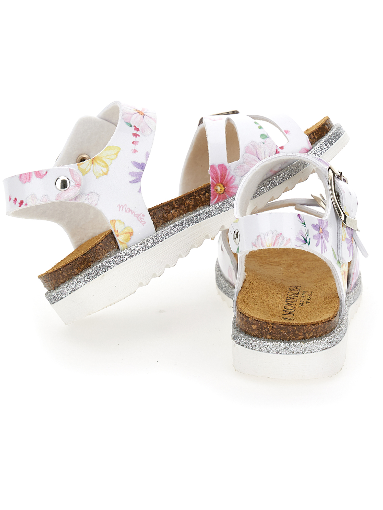 Monnalisa floral-print sandals - White