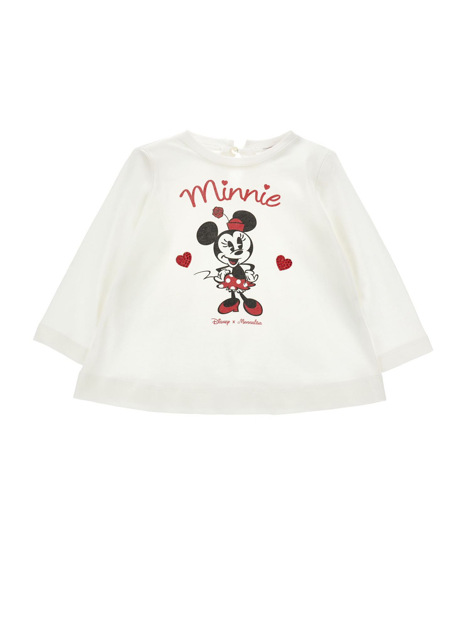 Monnalisa Minnie Hearts Sweater In White