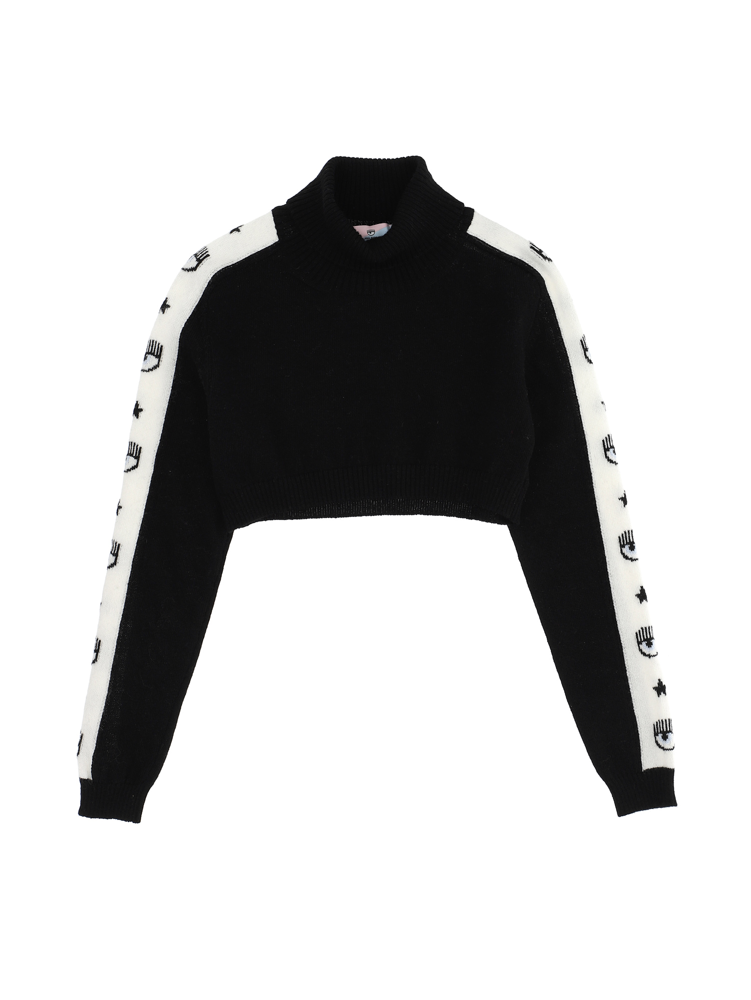 Shop Chiara Ferragni Logomania Cropped Pullover In Black