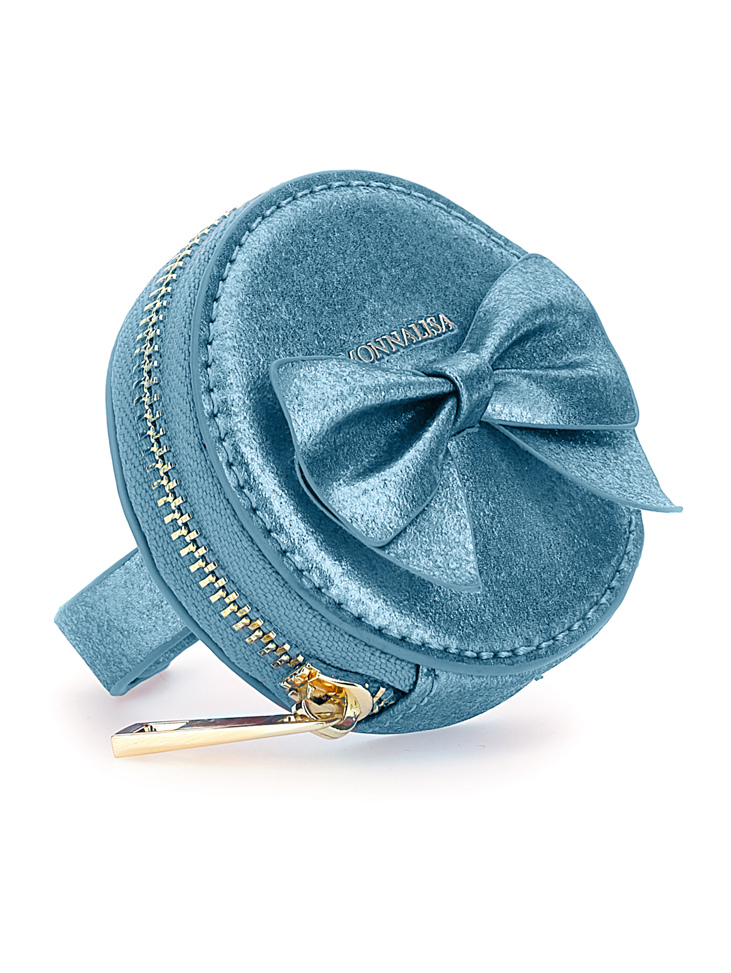 Shop Monnalisa Glitter Bracelet Purse In Light Blue