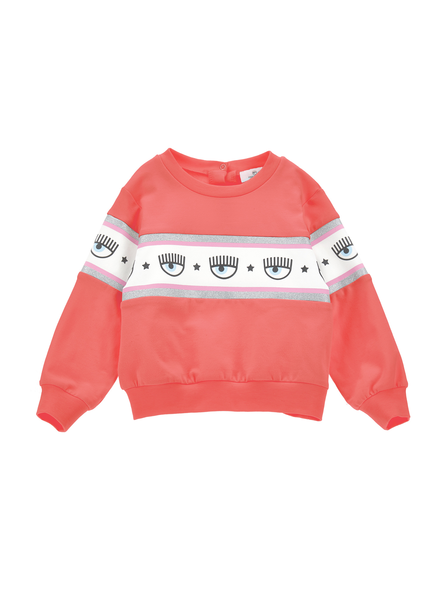 Chiara Ferragni Kids'   Maxilogomania Cotton Sweatshirt In Camellia Rose