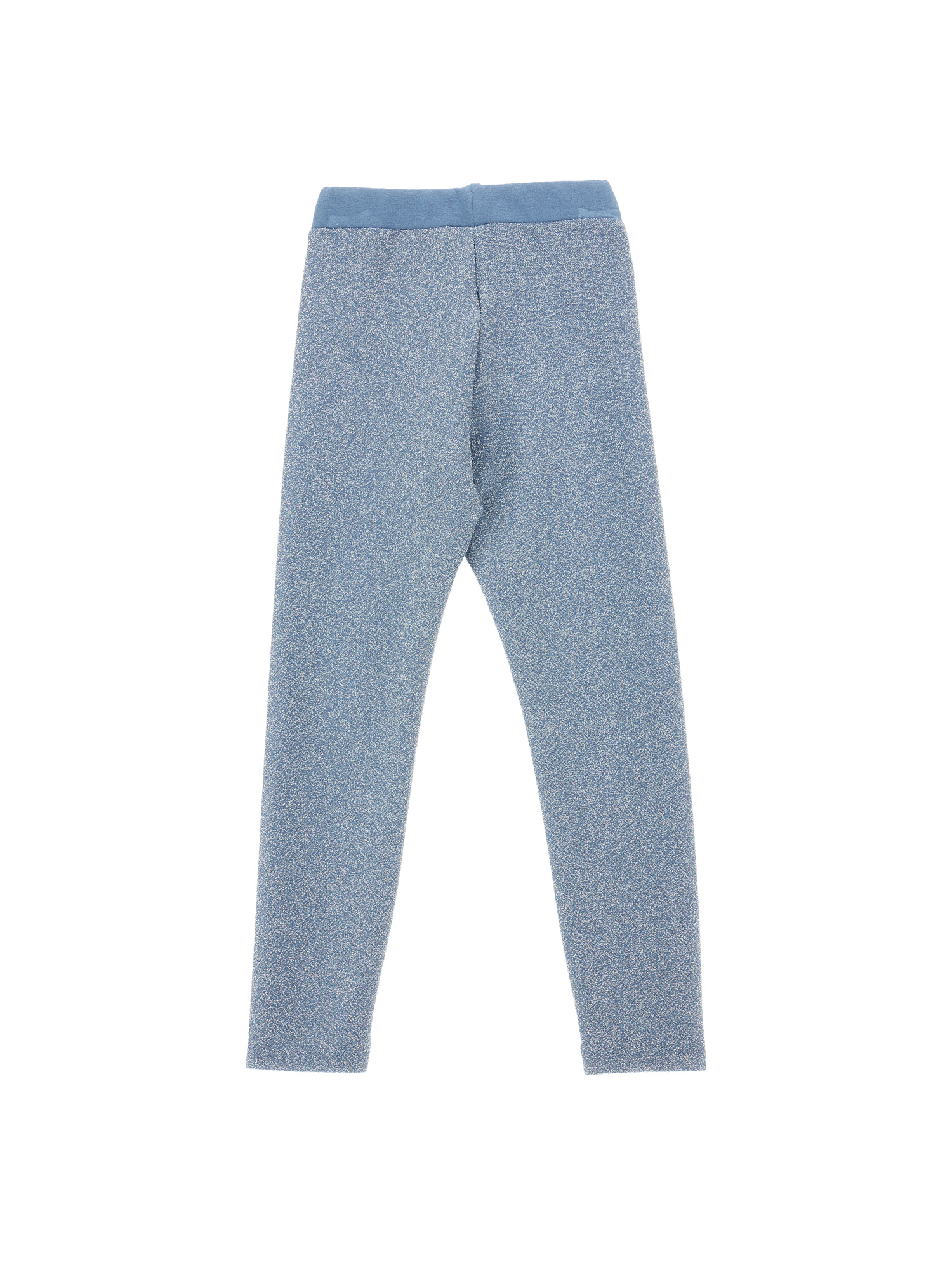 Monnalisa Lurex Leggings In Bluestone + Silver