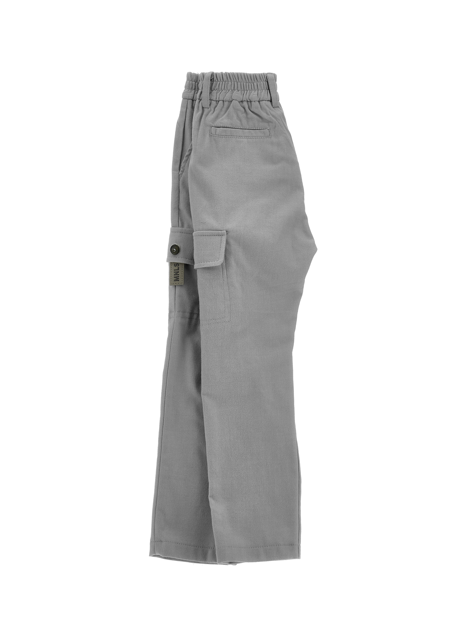 Monnalisa Flannel Trousers With Cargo Pockets In Grey