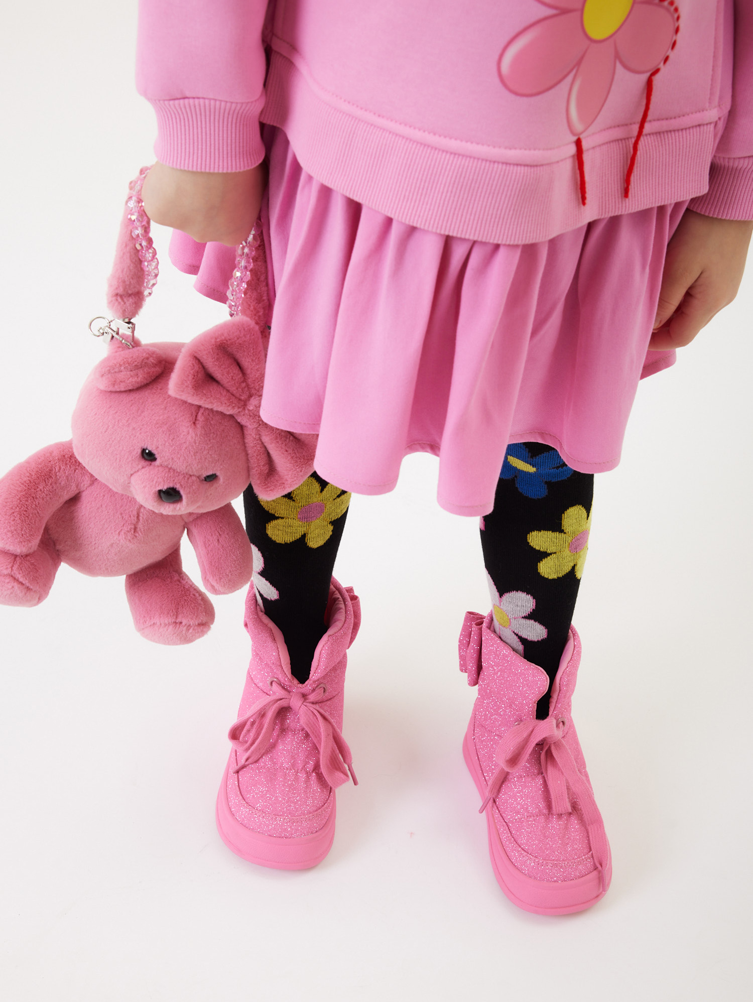 Shop Monnalisa Glitter Boots In Bright Peach Pink