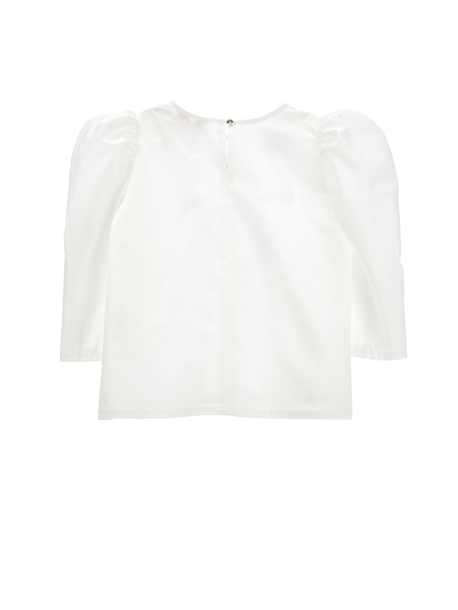 Monnalisa Embroidered Poplin Blouse In Cream + Sachet Pink
