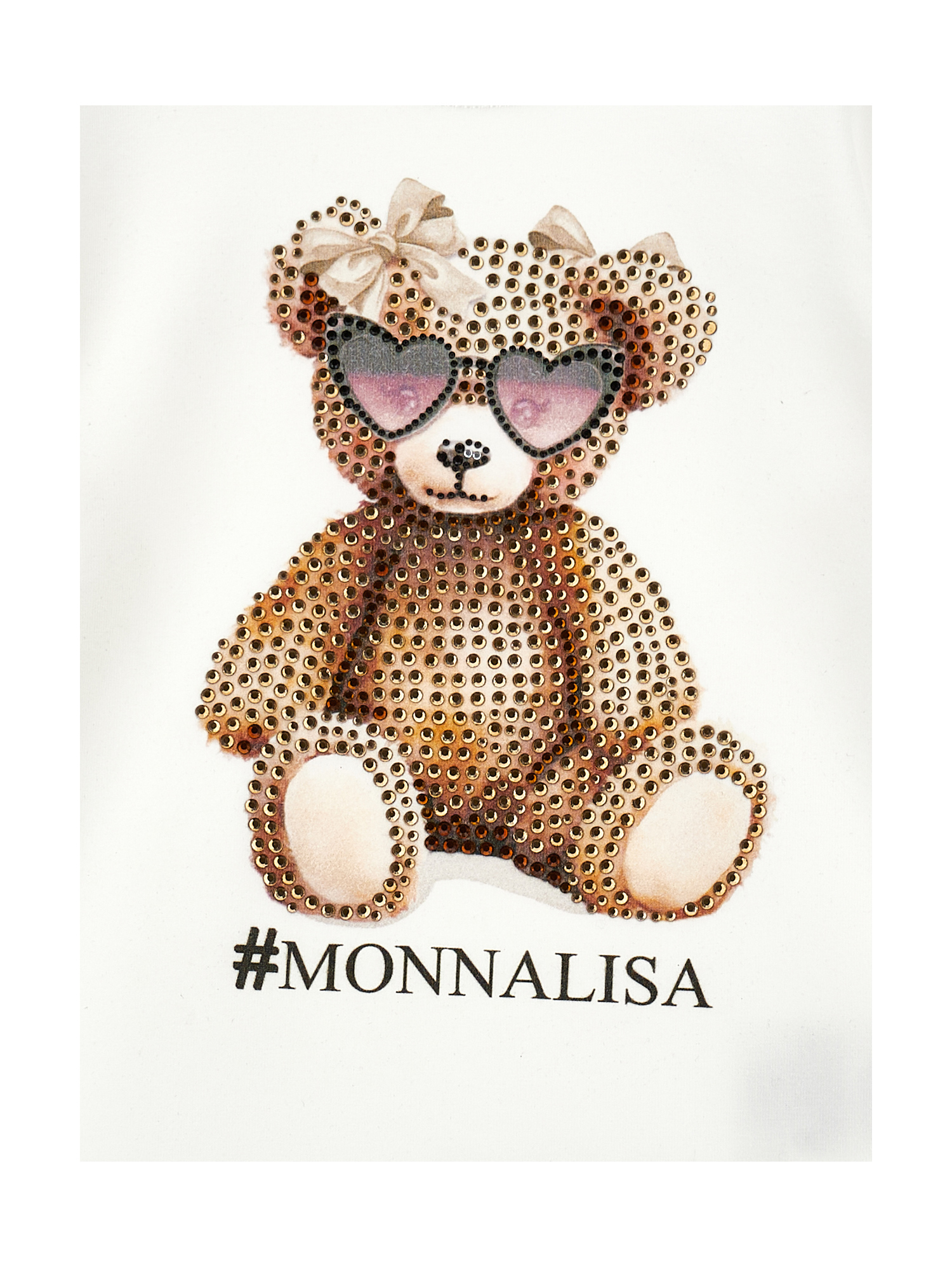 Monnalisa Teddy T-shirt In White