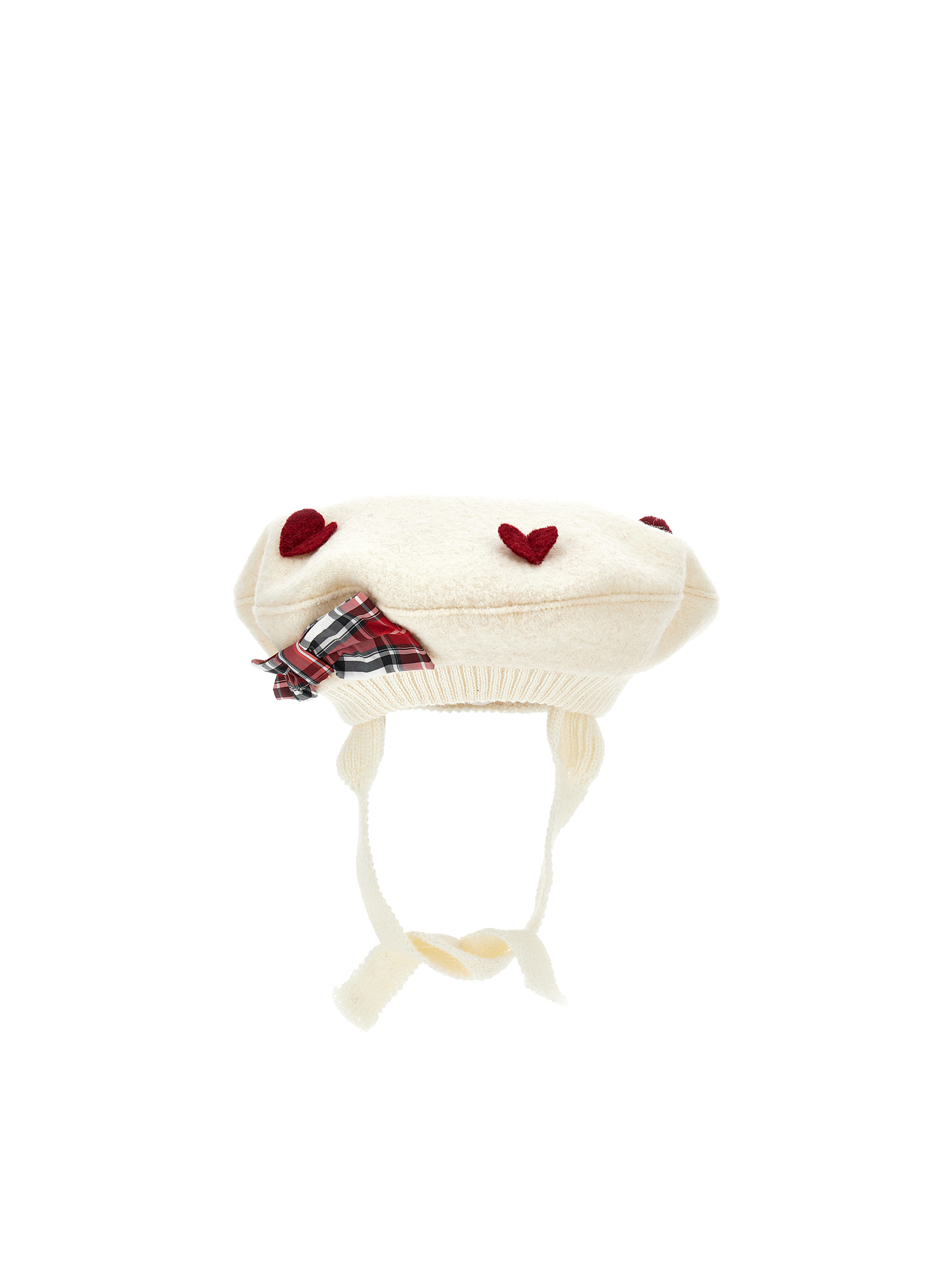 Monnalisa Boiled Wool Beret In Cream