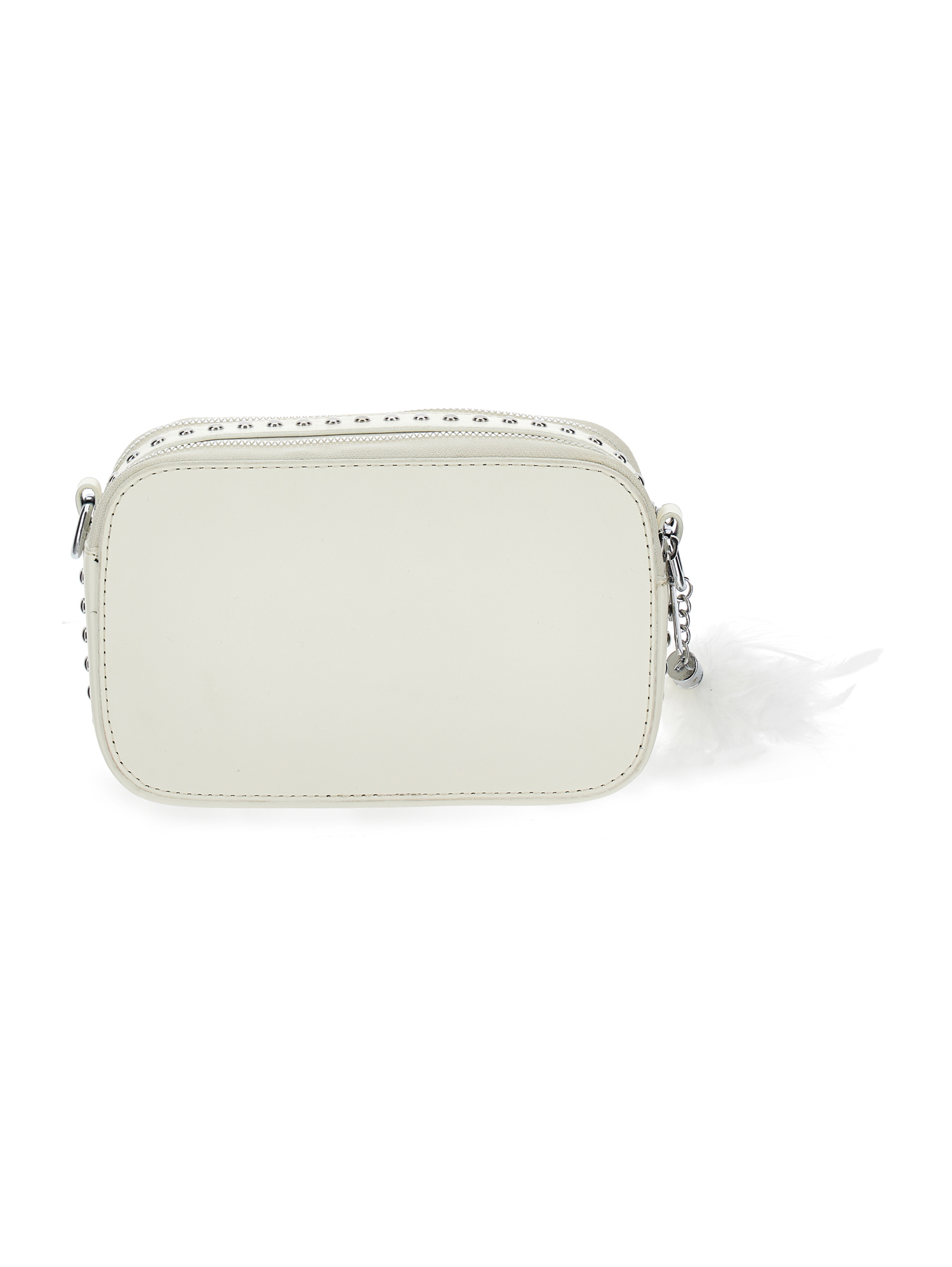 Monnalisa Iconic Logo And Feathers Bag In Cream